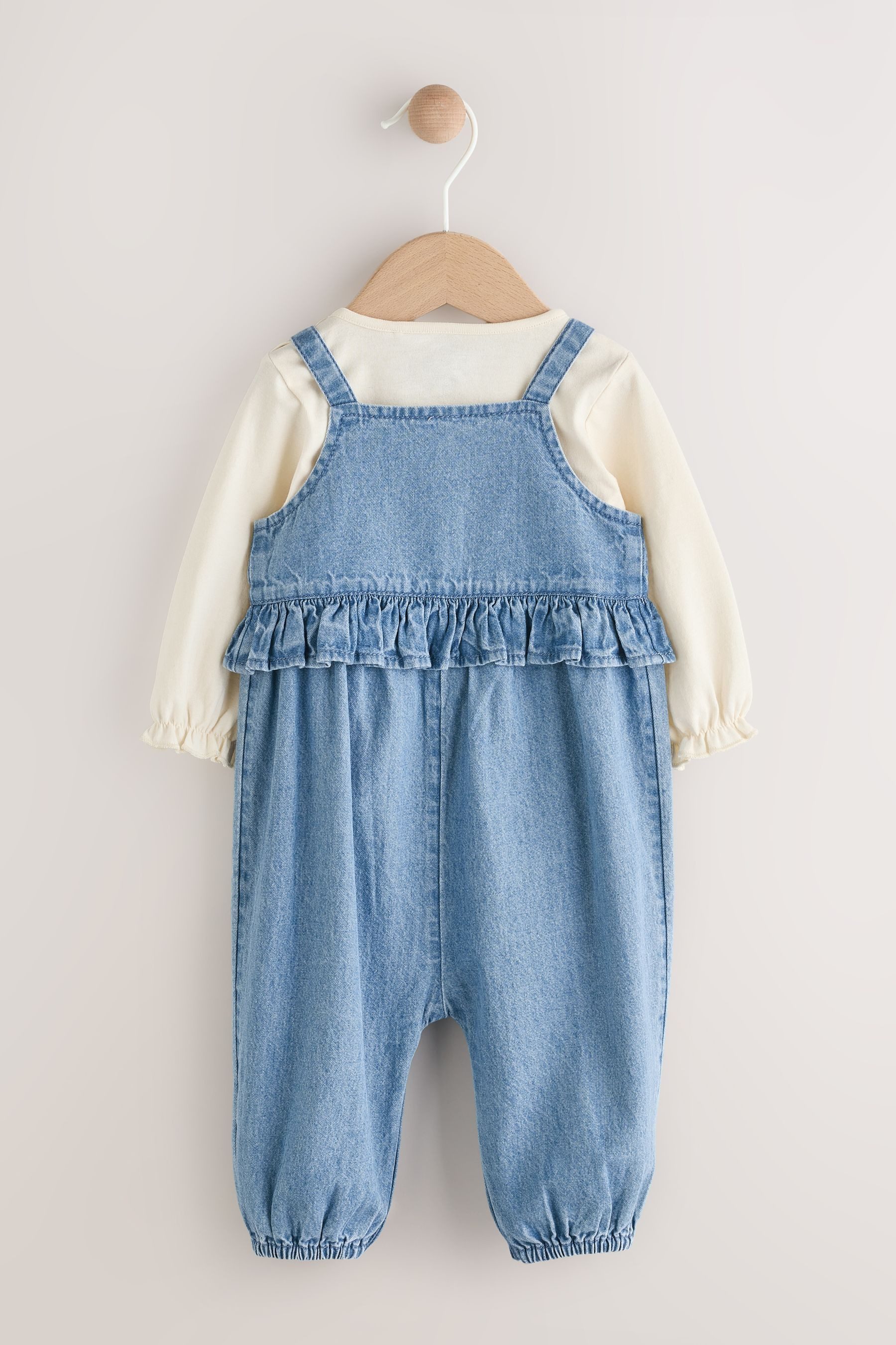 Next Langarmshirt & Hose Babyset aus Langarm-Babybody und Latzhose (2-tlg)