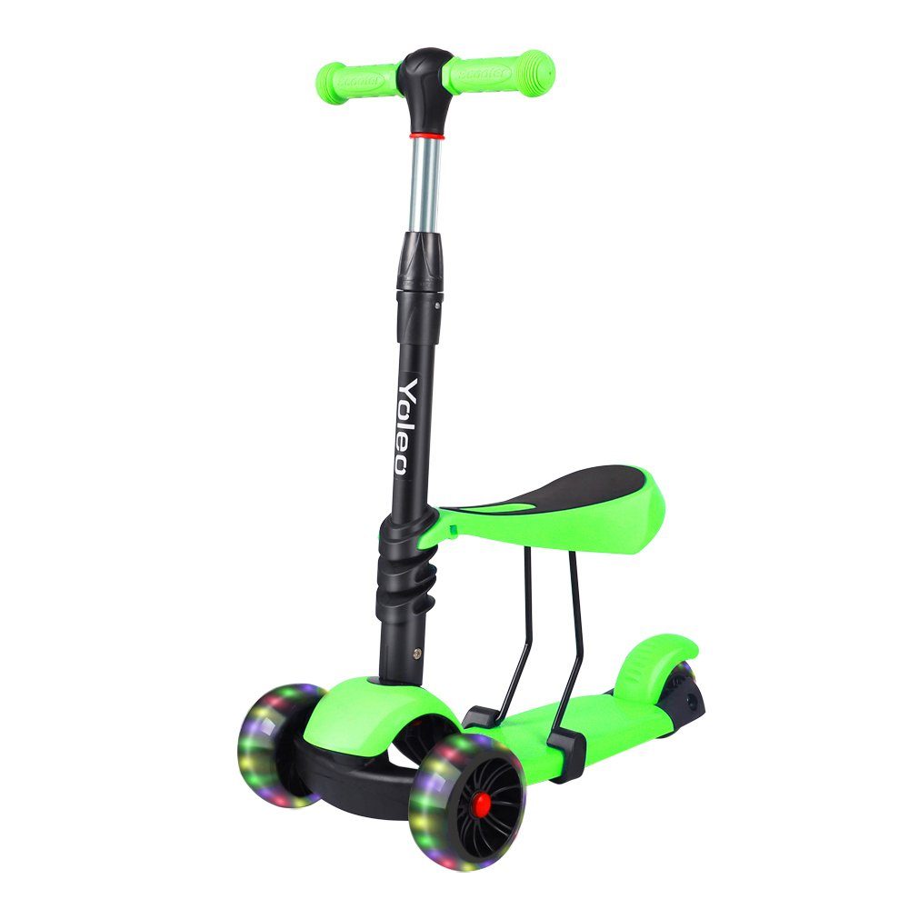 YOLEO Scooter »3 in 1 Kinder Roller Scooter mit Abnehmbarem Sitz LED Räder ab 2 Jahre«