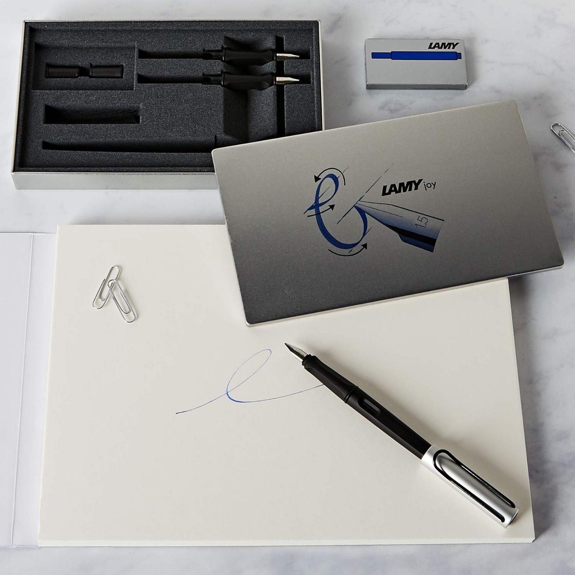 LAMY Füller LAMY joy AL black Kalligraphie Schönschreib Füller Set mit 3 Bandzugfe