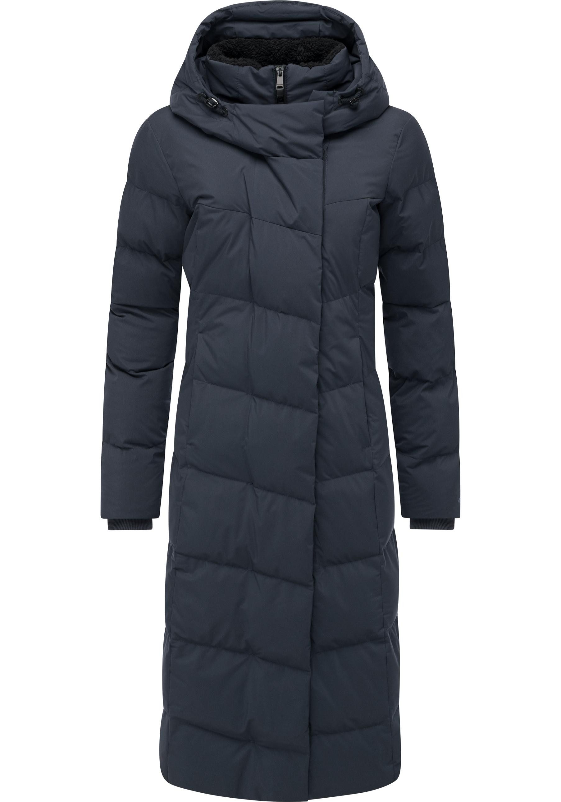 Ragwear Wintermantel Pavla Long Soft YOUMODO Wasserdichter Steppmantel mit Kuschelkragen