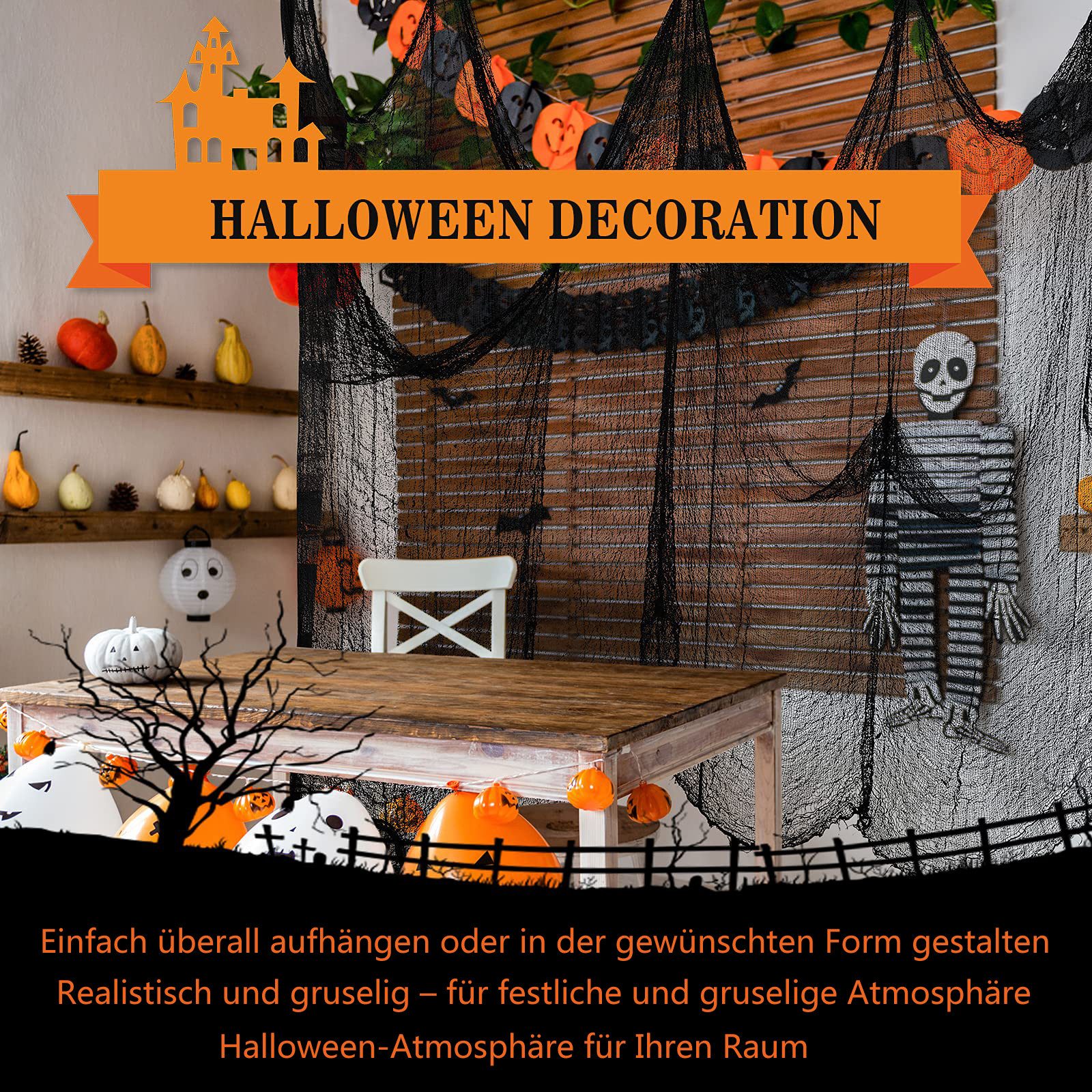 CLTYQ Dekoobjekt 5er-Set gruselige Halloween-Gaze-Stoff-Dekoration (5 St), günstig online kaufen