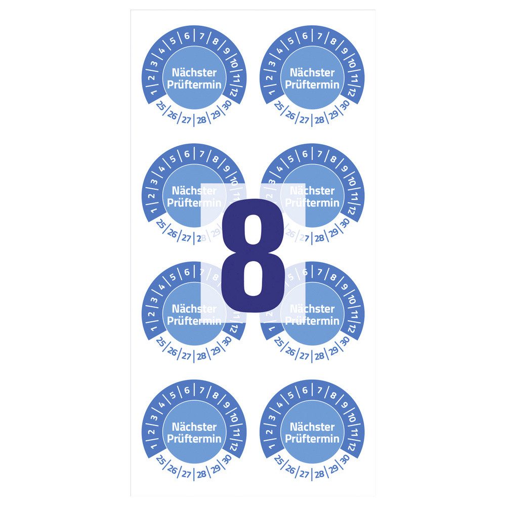 Thumbnail - Avery Zweckform Hinweisschild Avery-Zweckform 6990-2025 Prüfplakette Blau Folie selbstklebend