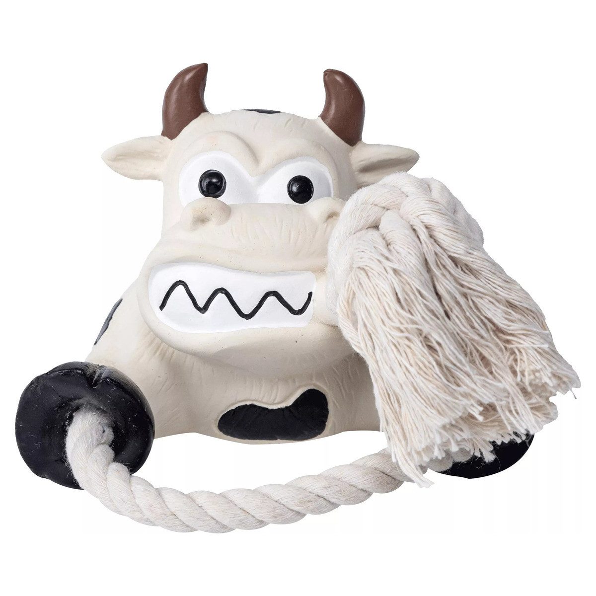 Quapas! Tierquietschie Toy Fun Latex Cow with Rope