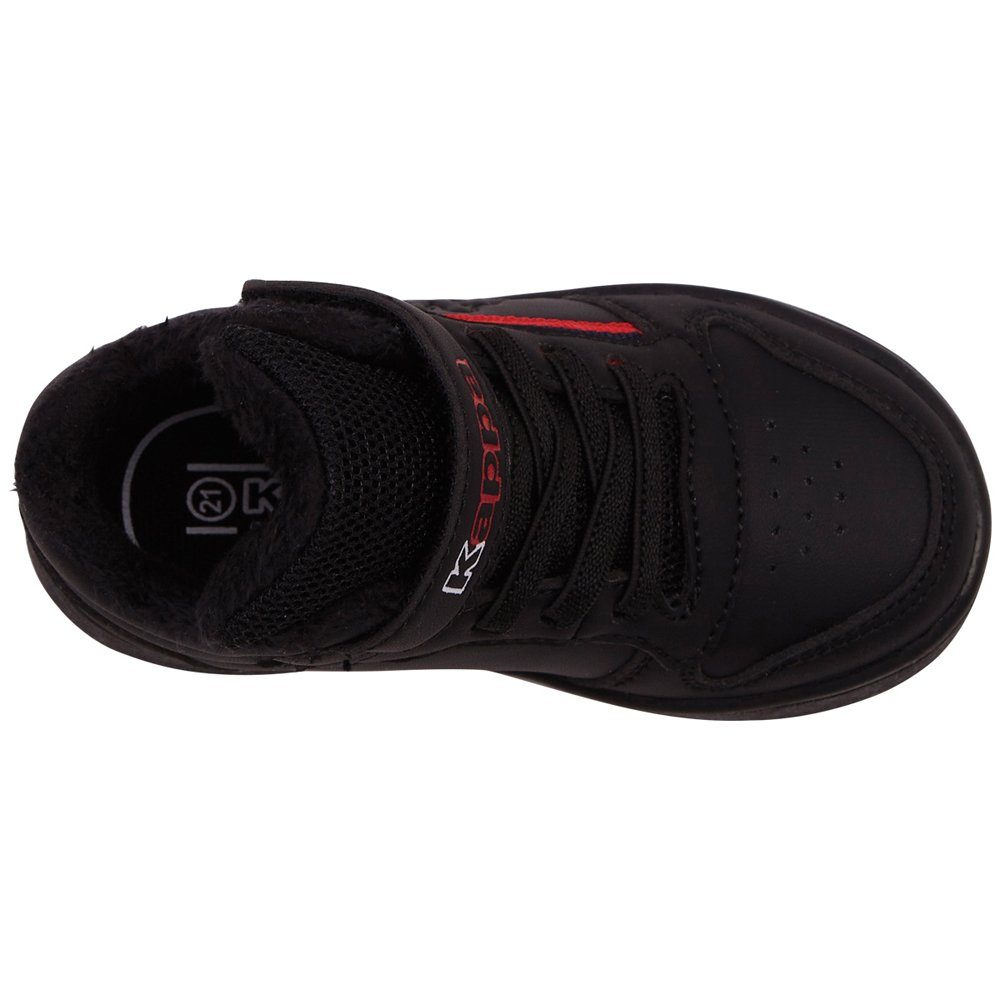Kappa Sneaker - kuscheligem black-red mit Webpelzfutter