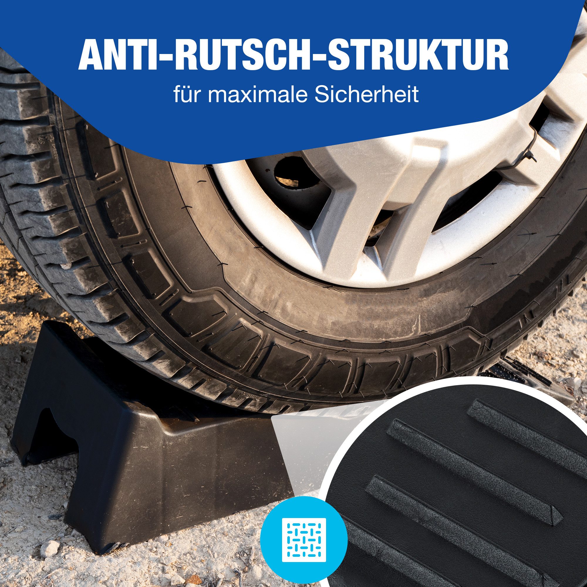 NTG Nutzfahrzeug Technik GmbH Auffahrrampe Auffahrkeile (2er Set) 3 stufig bis 3000 kg pro Set, Camper, Wohnmobil