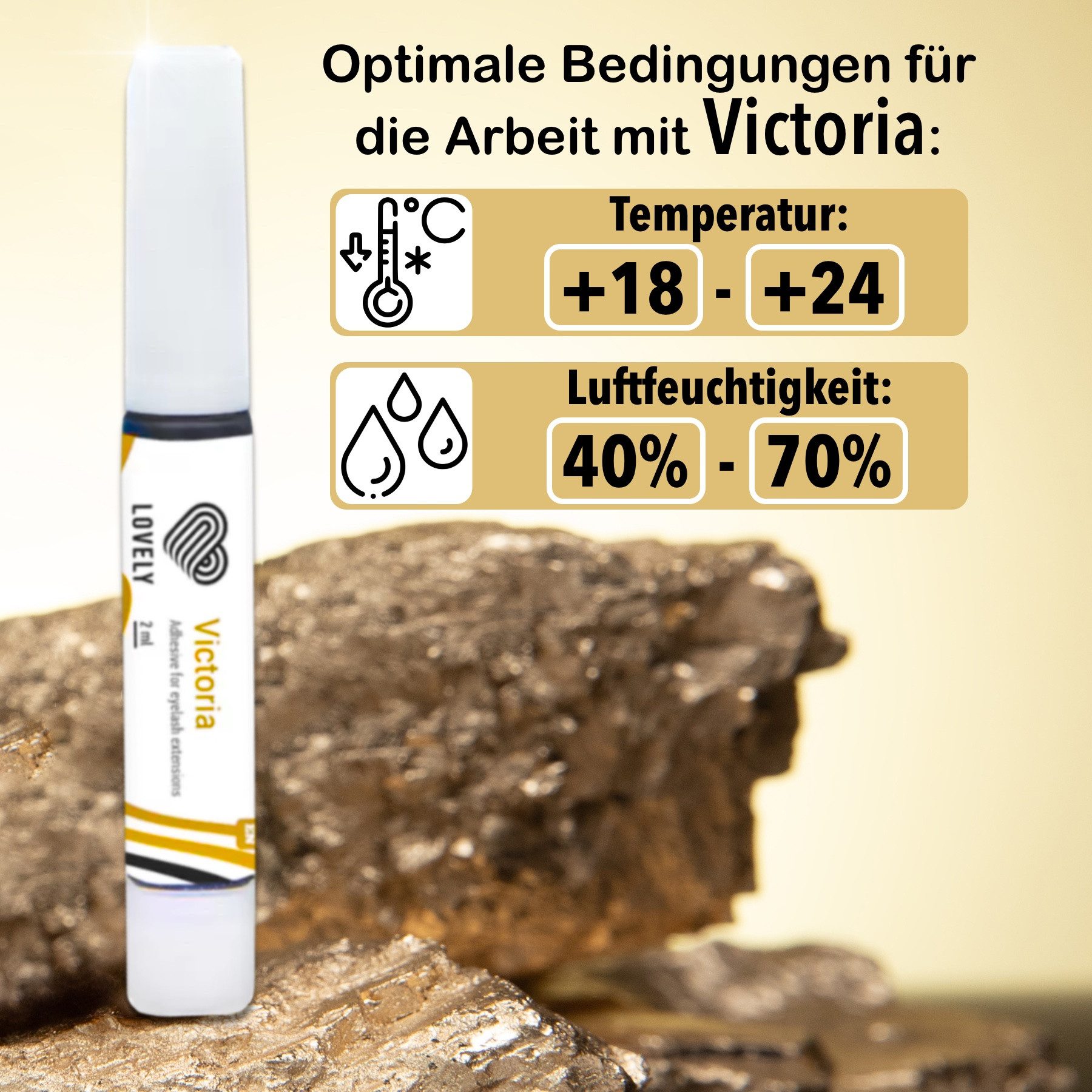 Lovely Wimpernkleber Lovely Wimpernkleber VICTORIA für Wimpernverlängerung 2, 5, 10ml, Für professionelle WImpernverlängerung, Schnelle Trocknungszeit