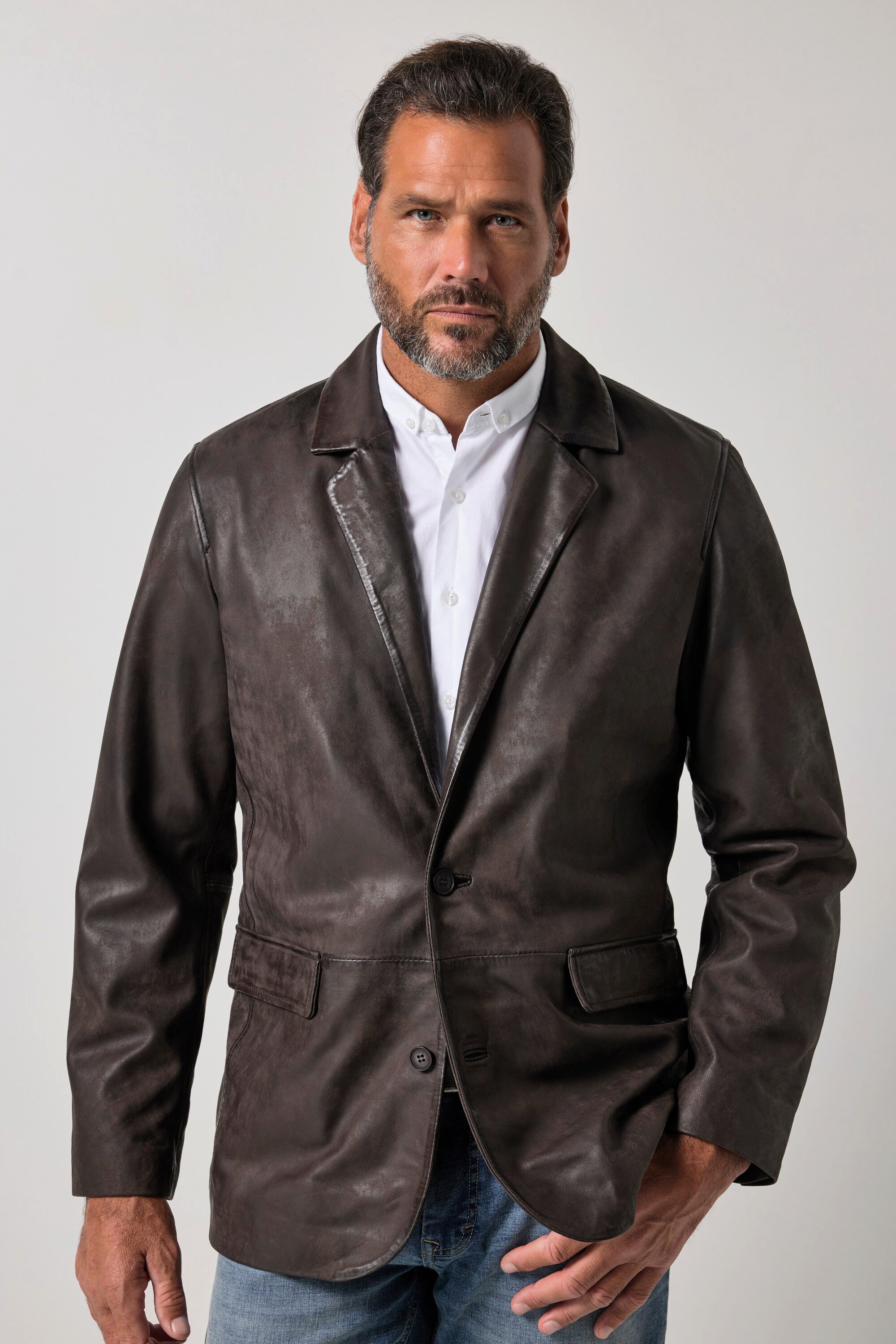 JP1880 Sakko Lederblazer Leder Lammnappa 2-Knopf bis 7 XL