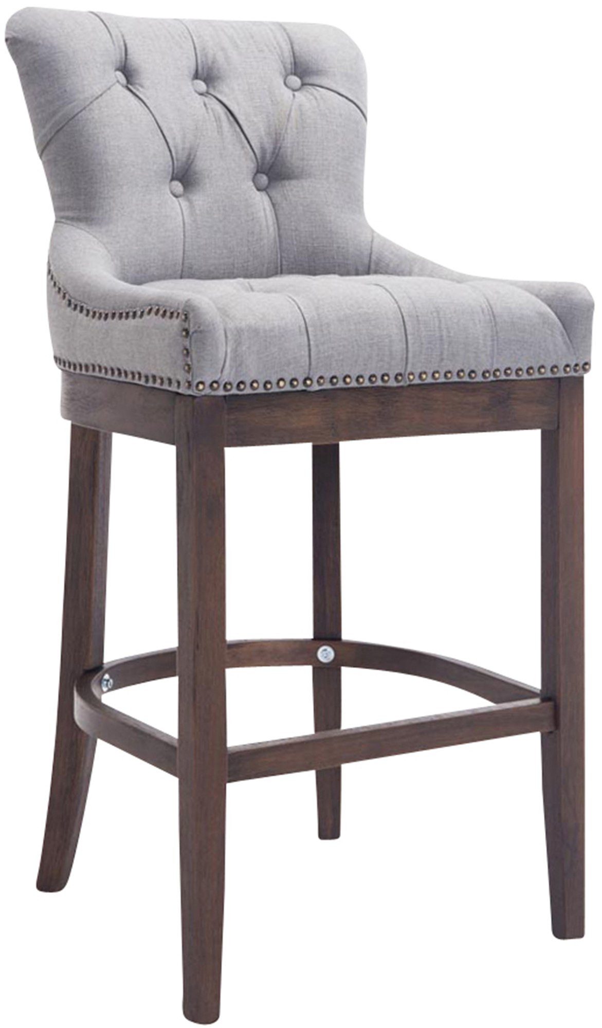 CLP Barhocker Lakewood, mit Stoff-Bezug, antik-dunkles Holzgestell