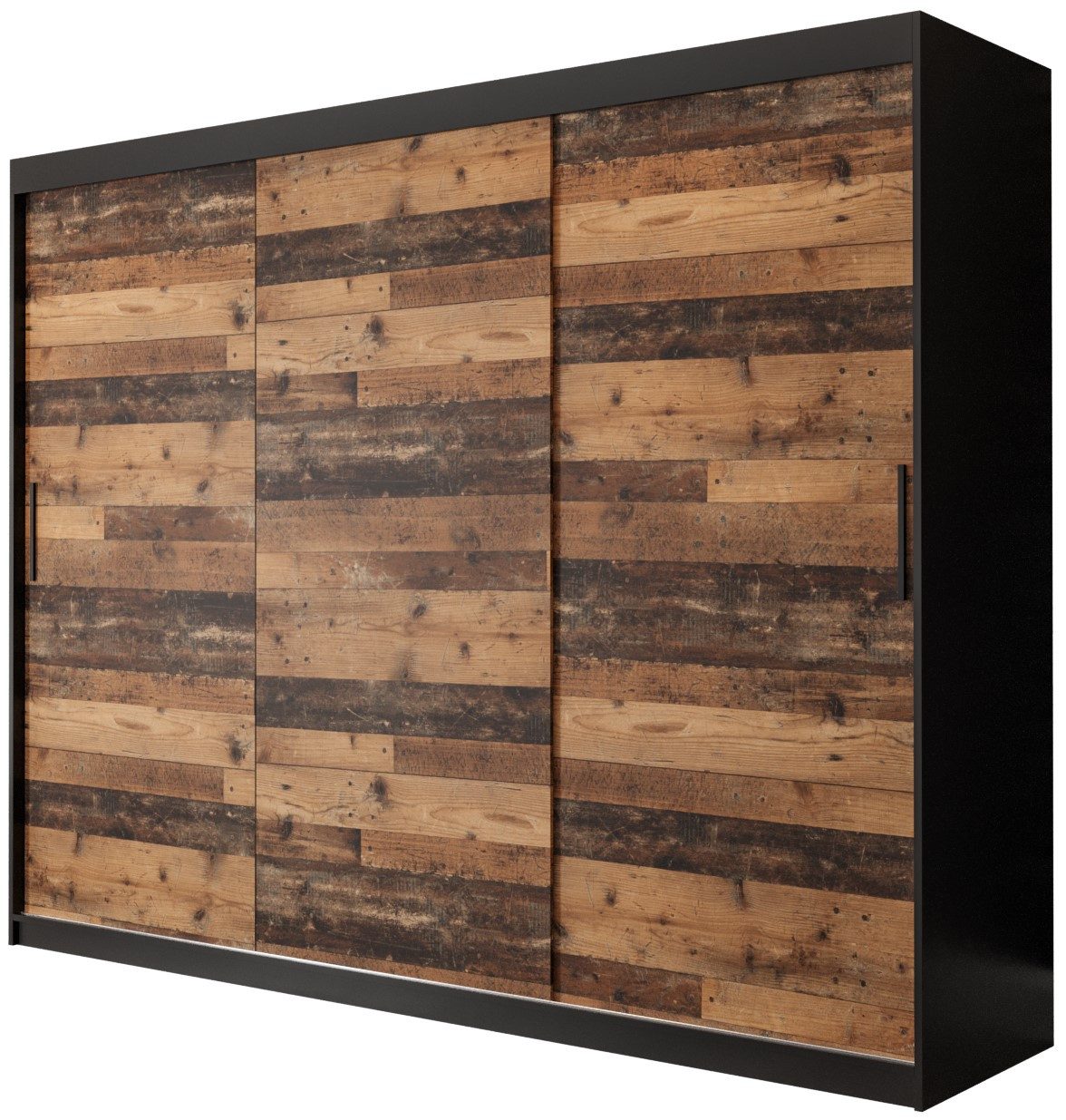 ABIKS MÖBEL Schwebetürenschrank OLD STYLE T Schlafzimmerschrank - Schiebetüren, Kleiderstange, Regalen