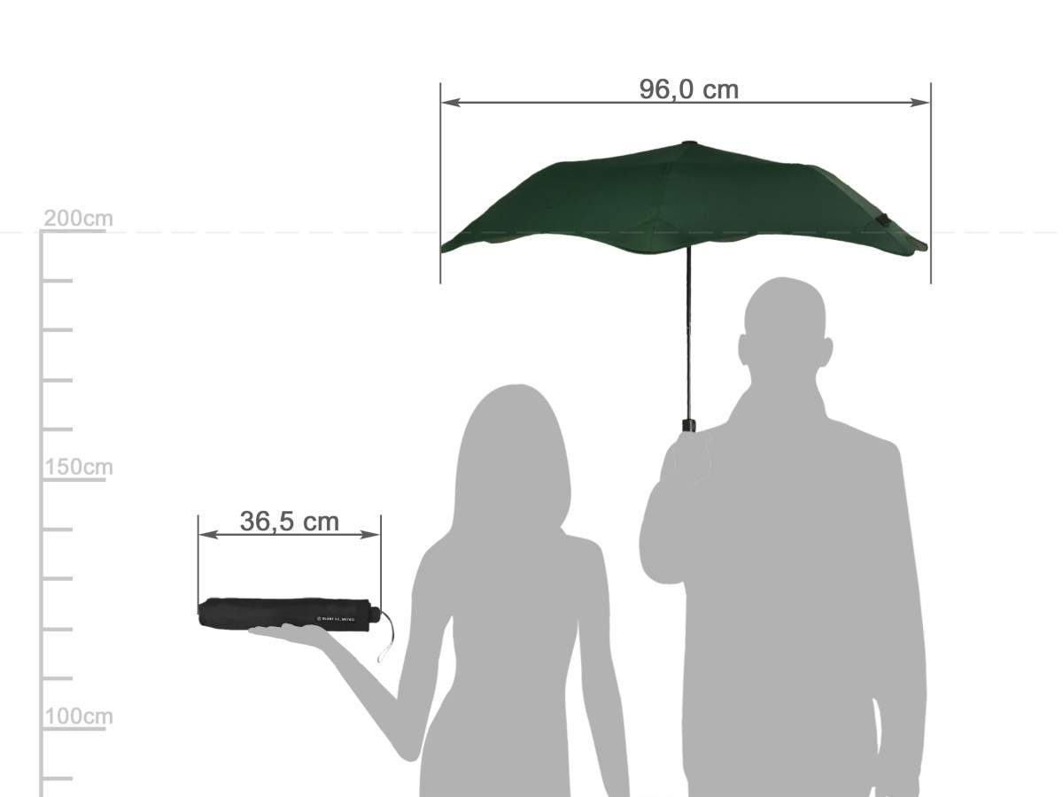 Blunt Taschenregenschirm Metro, Regenschirm, Taschenschirm, Auto 96cm für unterwegs, dunkelgrün und Durchmesser