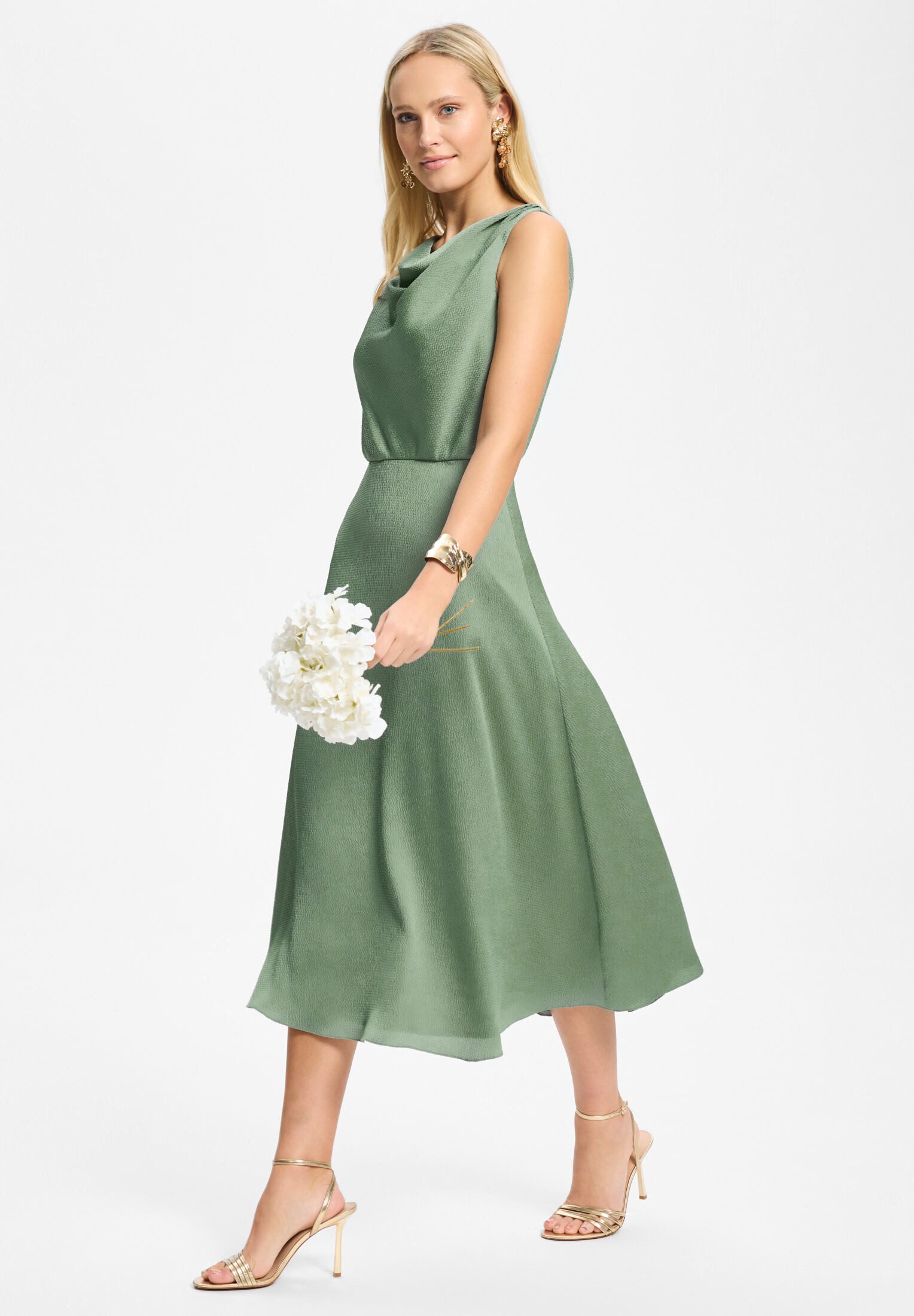 SWING Cocktailkleid Taillierter Schnitt mit fließendem Rockteil – Bild 5 von 5