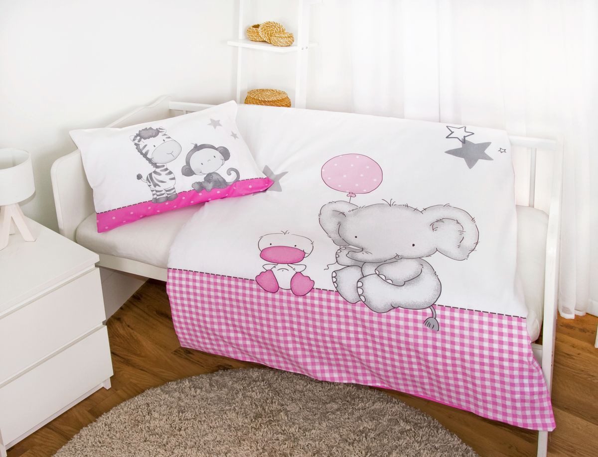 Herding Babybettwäsche 100x135cm Zoo Elefant Zebra günstig online kaufen