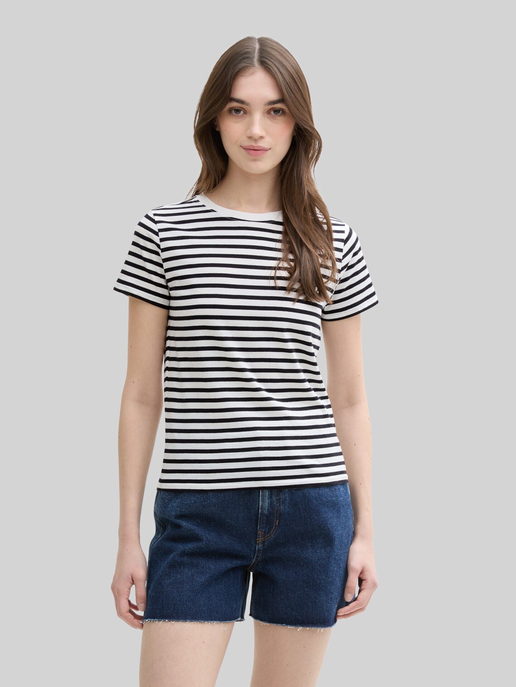 TOM TAILOR Denim T-Shirt T-Shirt T-Shirt mit Streifenmuster