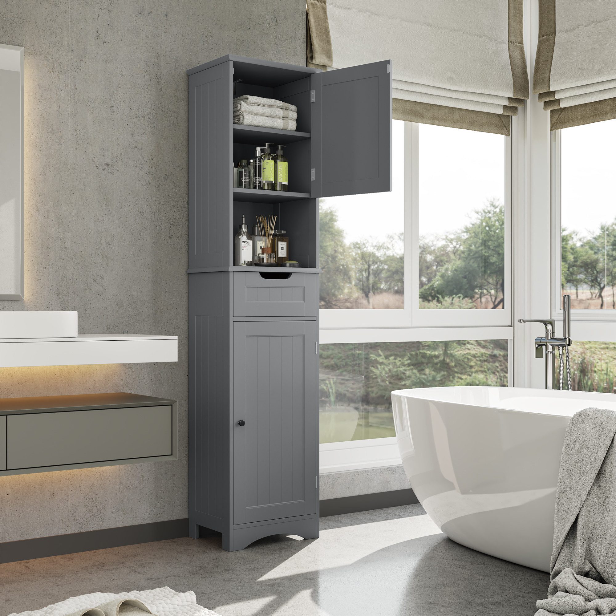 Bealife Hochschrank 170/170.6cm,Badezimmerschrank Hochschrank, mit verstell günstig online kaufen