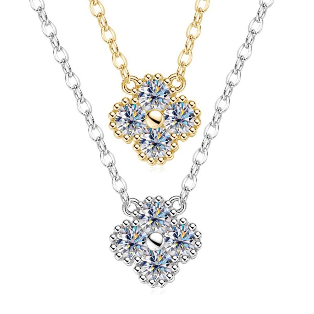 ROUGEMONT Kette mit Anhänger Exquisite Moissanit Kleeblatt Halskette im Tre günstig online kaufen