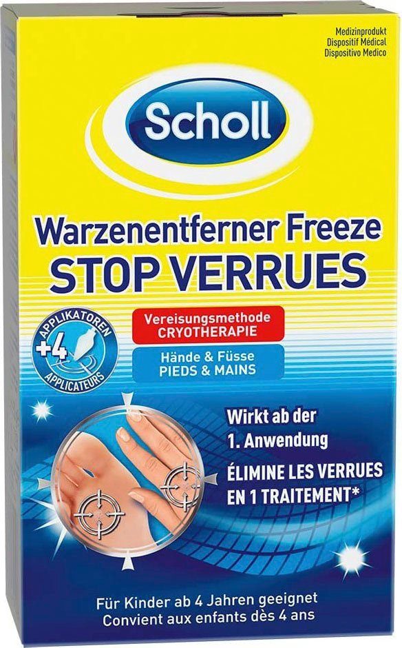 Scholl Warzen-Behandlungsstift Freeze, 16-tlg., Warzenentferner Behandlungssticks für Hände und Füße