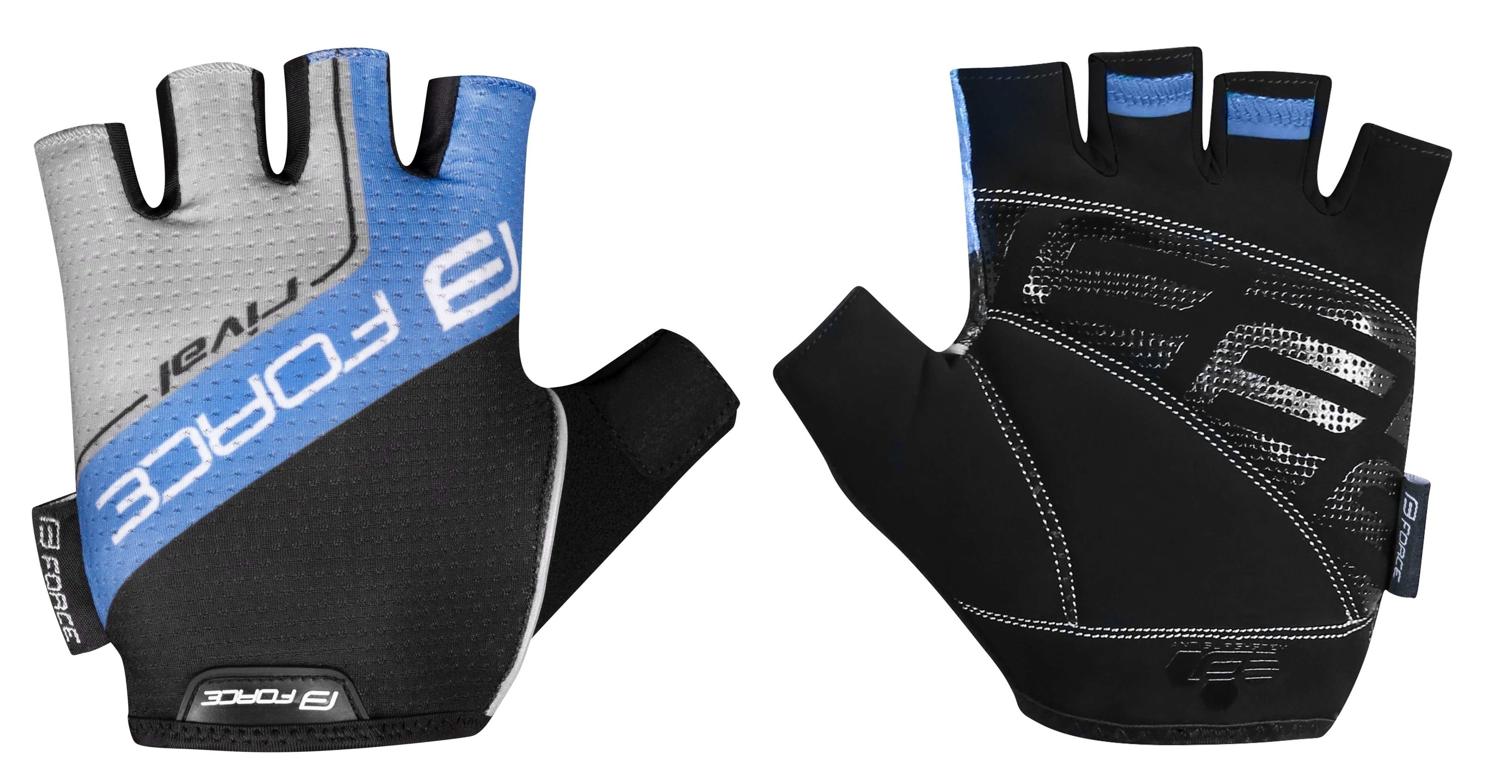 FORCE Fahrradhandschuhe Kurzfinger Handschuhe FORCE RIVAL schwarz - blau