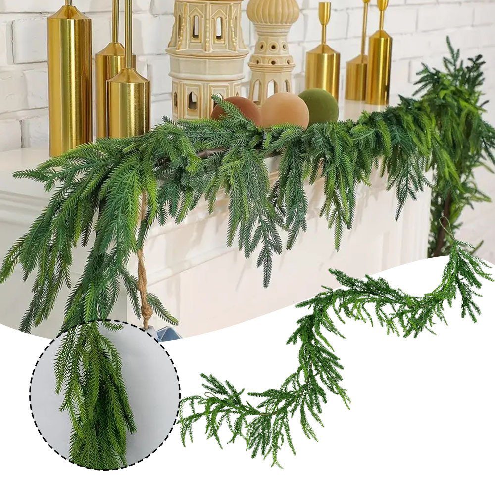 Kiefernnadel-Rattan/Girlanden, Blusmart Weihnachtliches Weiches Christbaumschmuck 150cm Christbaumschmuck