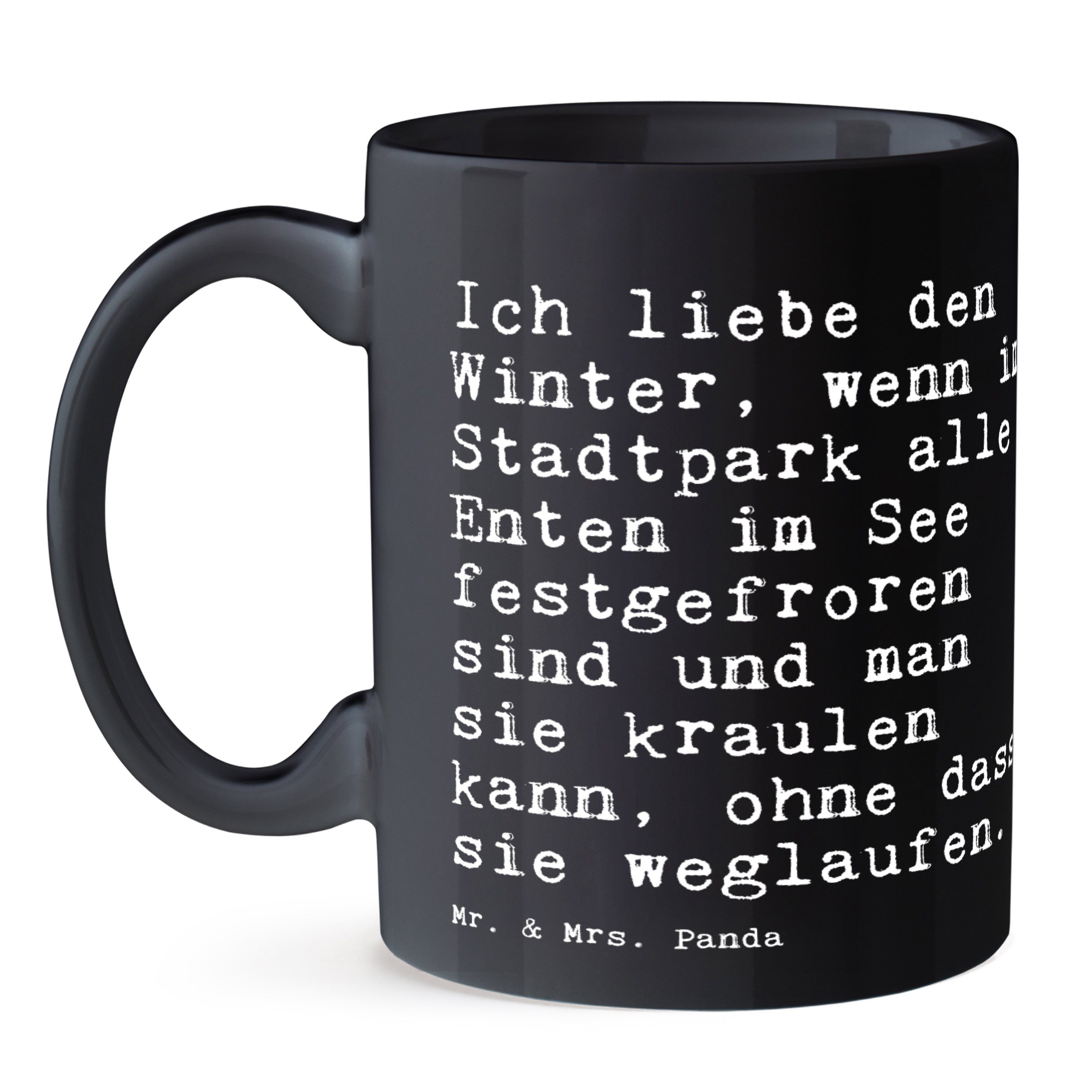 Weisheiten, Schwarz Panda den - Winter,... Sp, Tasse Schwarz Geschenk, Ich Keramik & Mr. Mrs. - Schnee, liebe