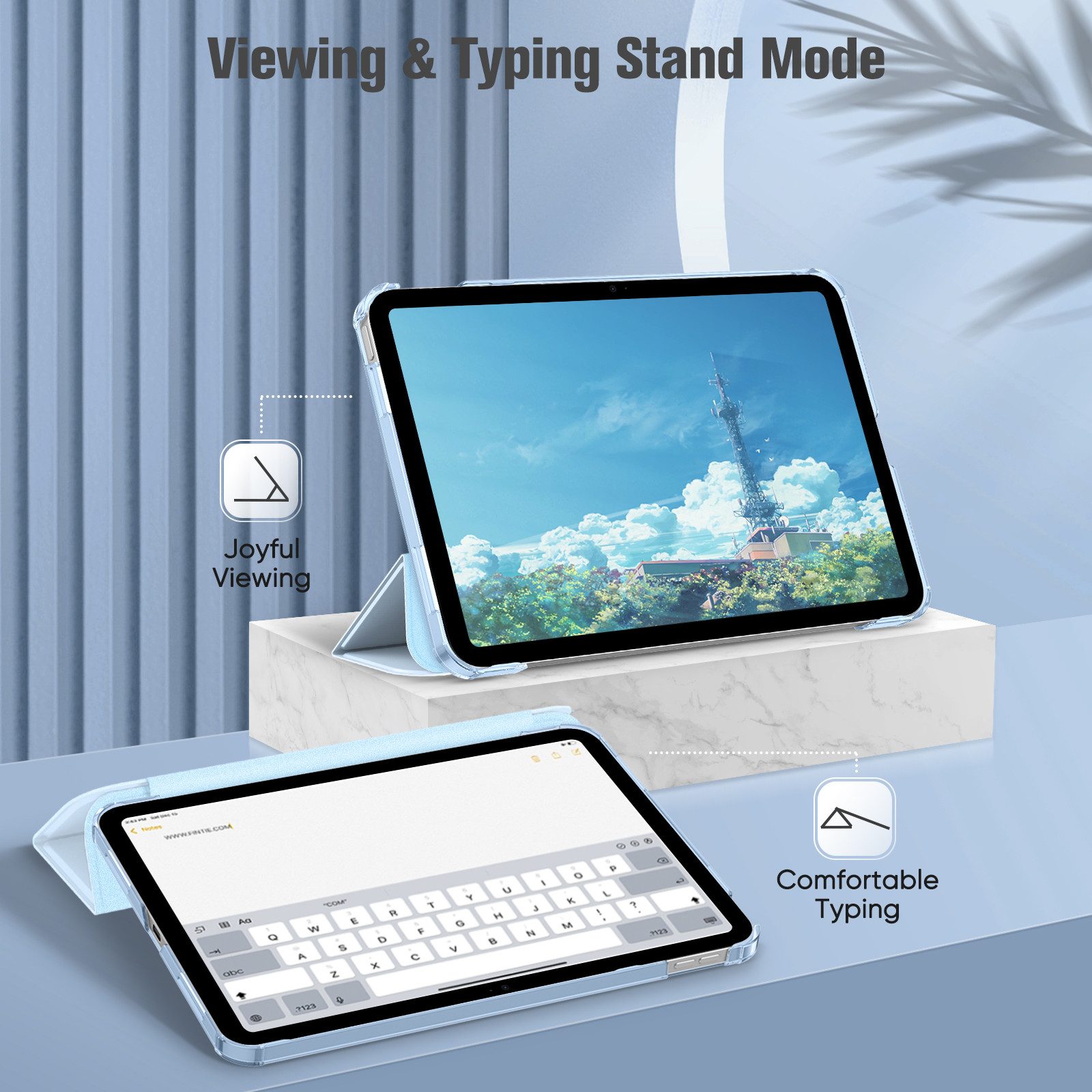 Fintie Tablet-Hülle für iPad 11. Generation 2025 (A16) 11 Zoll, iPad 10. Generation 2022 10.9 Zoll, Ultradünn Case mit transparenter Rückseite Abdeckung, Auto S – Bild 4 von 5