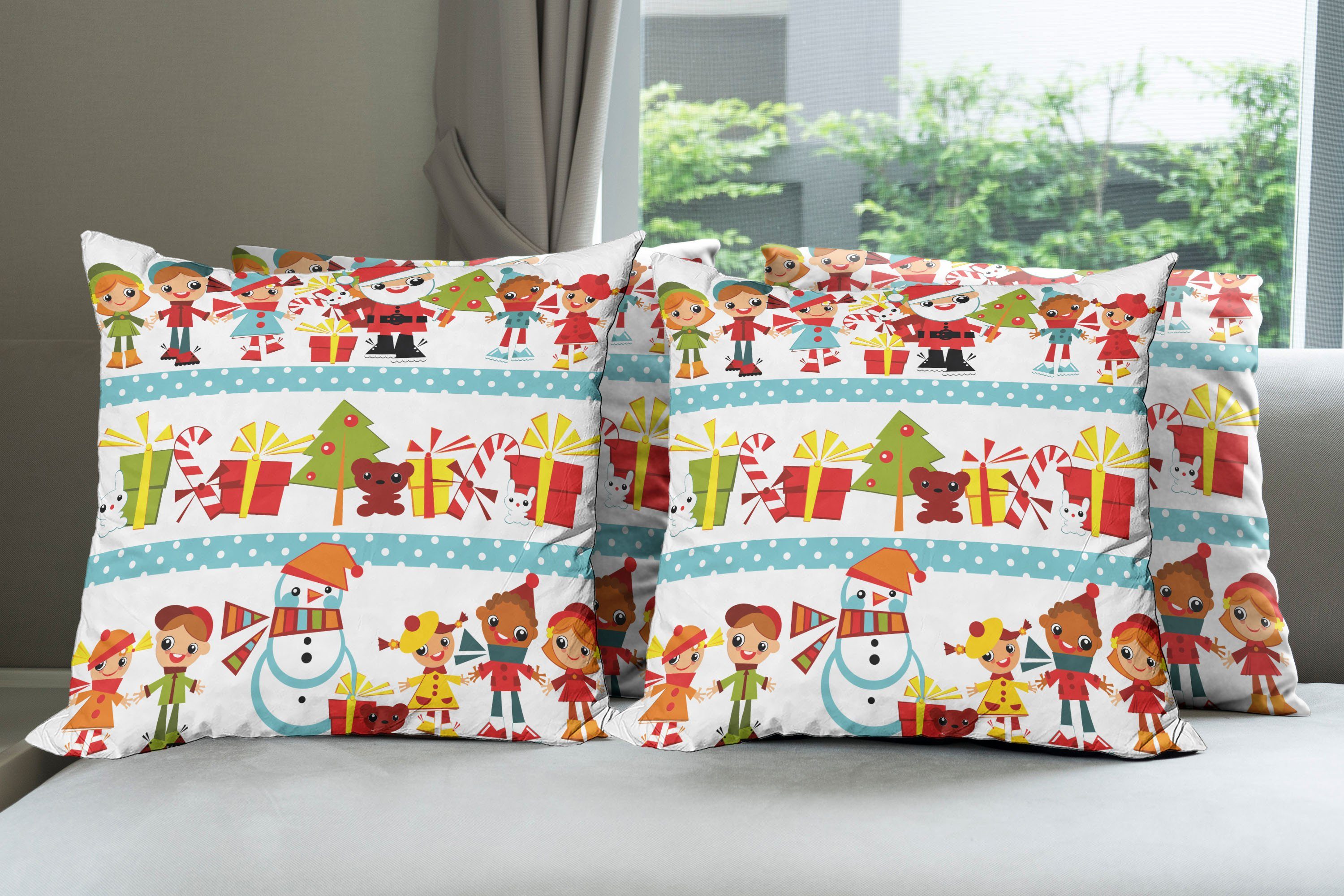 Modern Weihnachten Doppelseitiger Kinder Abakuhaus Joy Digitaldruck, Kissenbezüge Stück), Weihnachts Accent (4