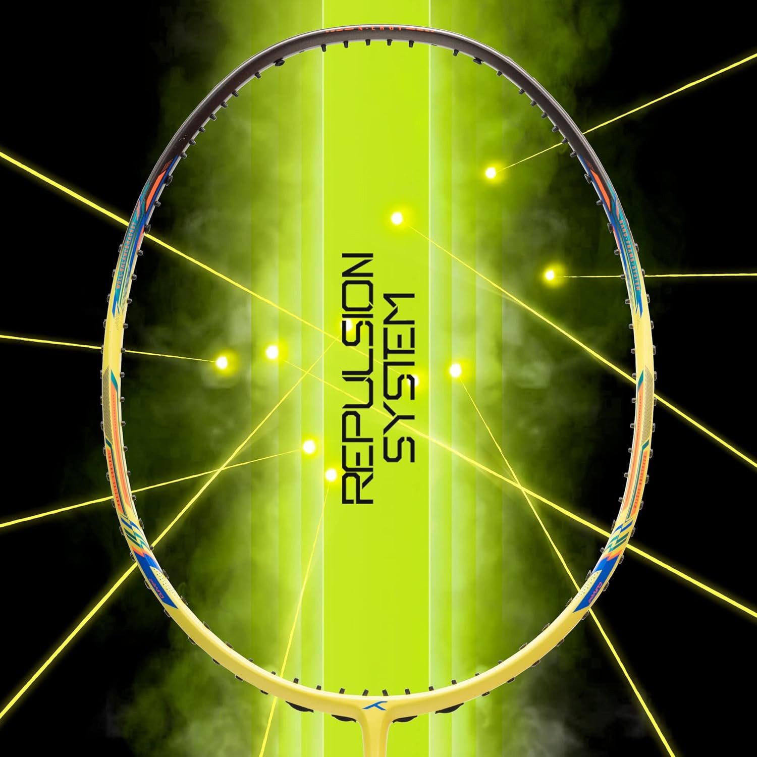 hundred Badmintonschläger N-ERGY 80 Carbonfaser-Badmintonschläger mit Bespannung, (1 x Badmintonschläger mit Hülle, Für Fortgeschrittene, 80g Gewicht, Besaitung bis 32 lbs), Leichtgewicht