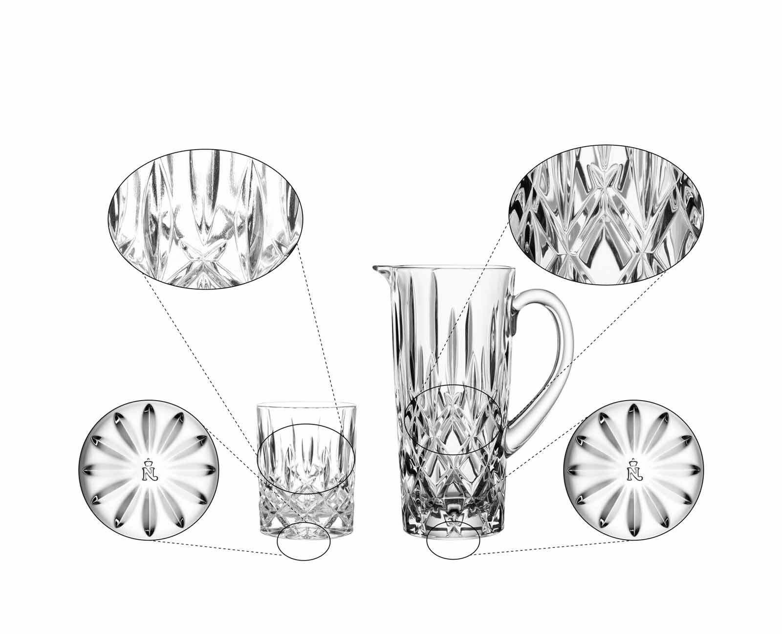 Nachtmann Gläser-Set Noblesse Becher- und Krug-Set 5er Set, 5-tlg., Kristallglas