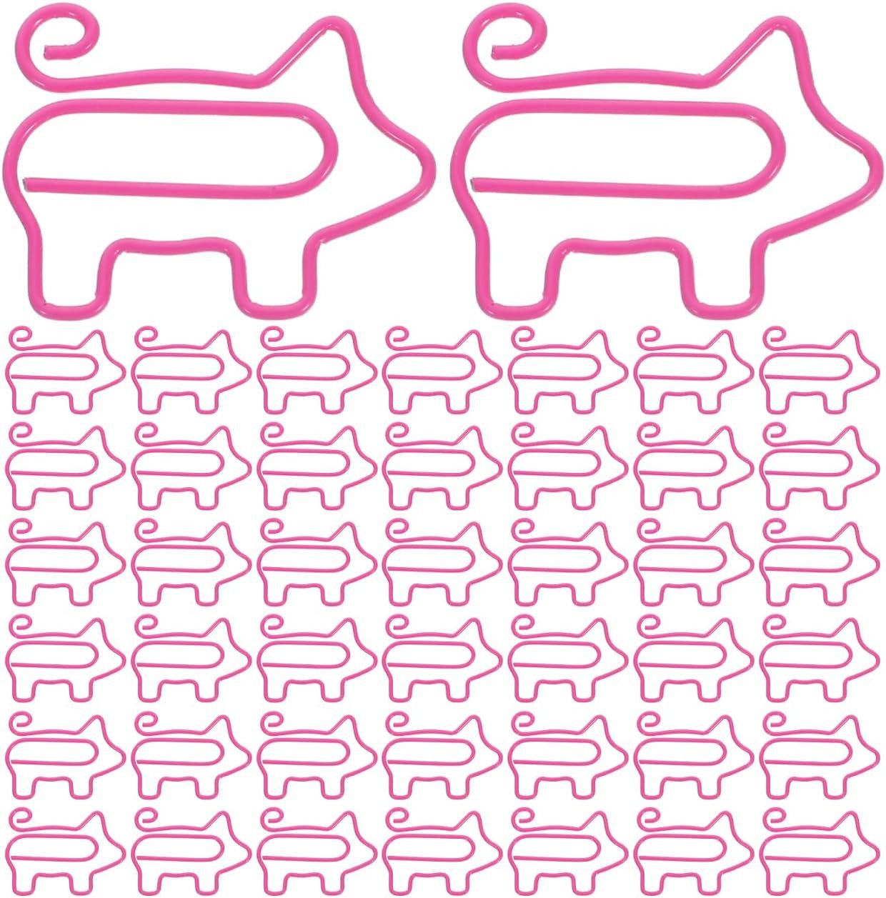 FELIXLEO Büroklammer 100x Bunte Schwein Büroklammern Cartoon Tier Papier Clips