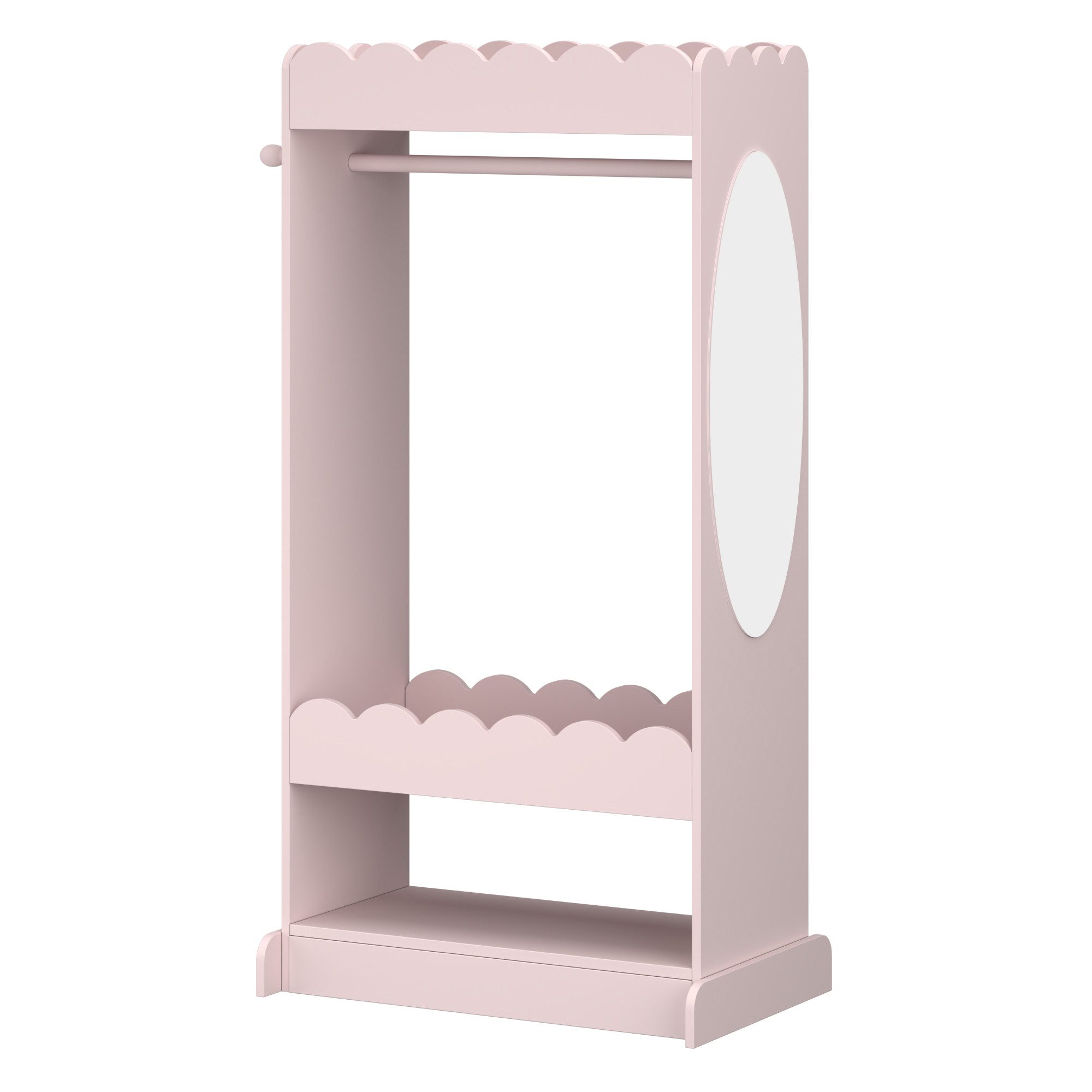 en.casa Kleiderständer, für Kinder »Vestnes« mit Spiegel 120x63x38 cm Cotton Candy