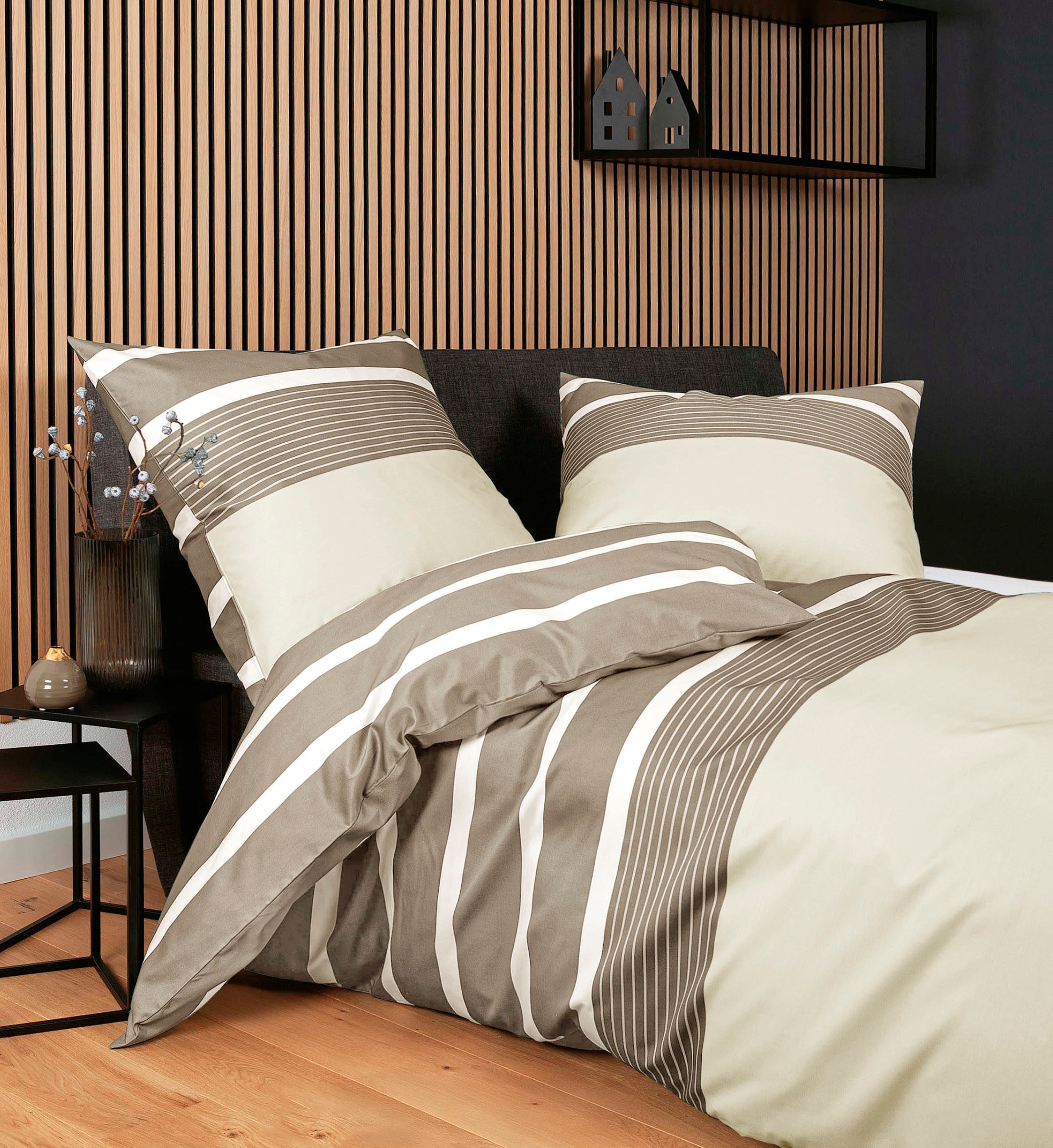 Janine Bettwäsche J. D., Mako-Satin, 2 teilig, Bettwäsche im Streifen-Design in verschiedenen Qualitäten