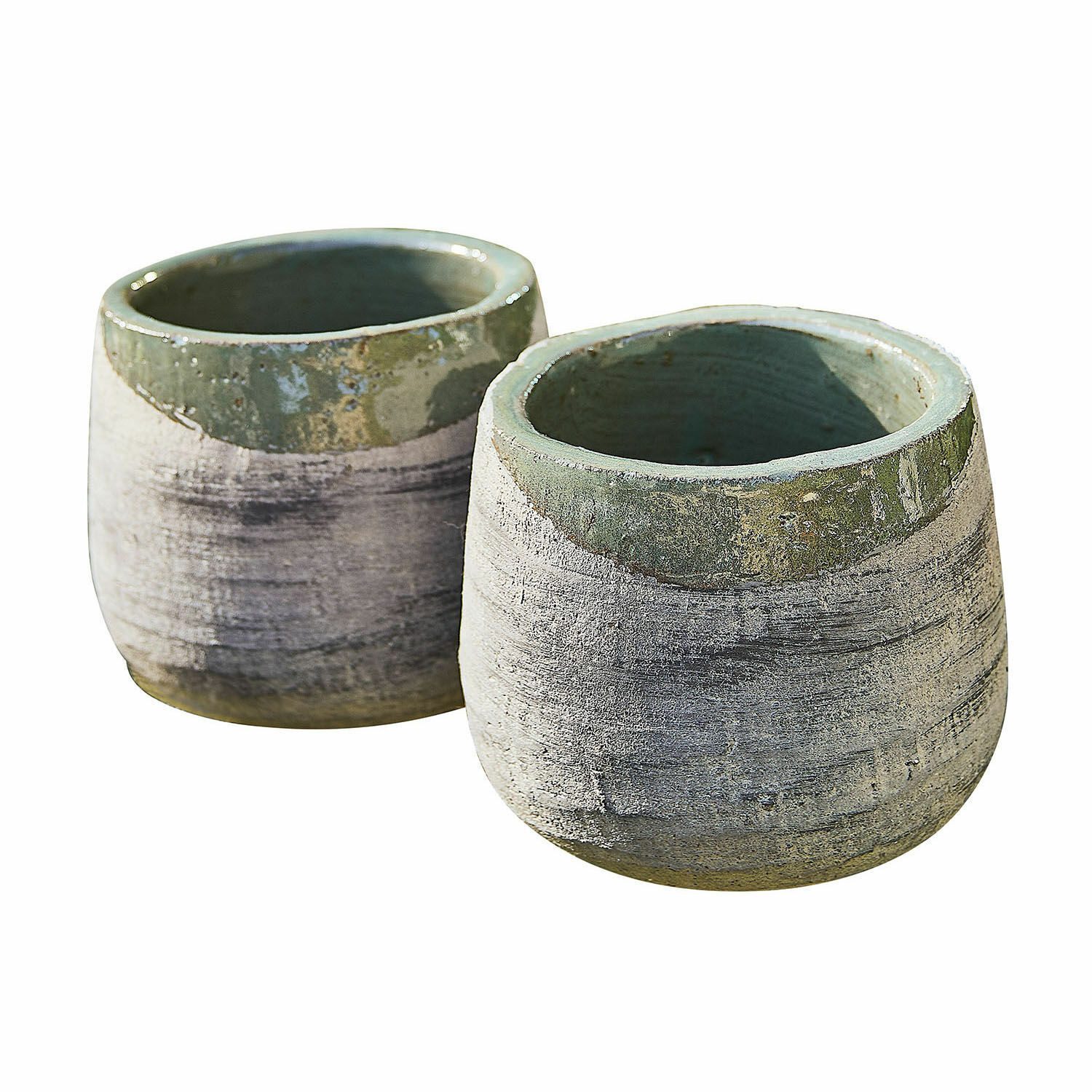 Mirabeau Übertopf Pflanztopf 2er Set Malivon antikgrün/grau günstig online kaufen