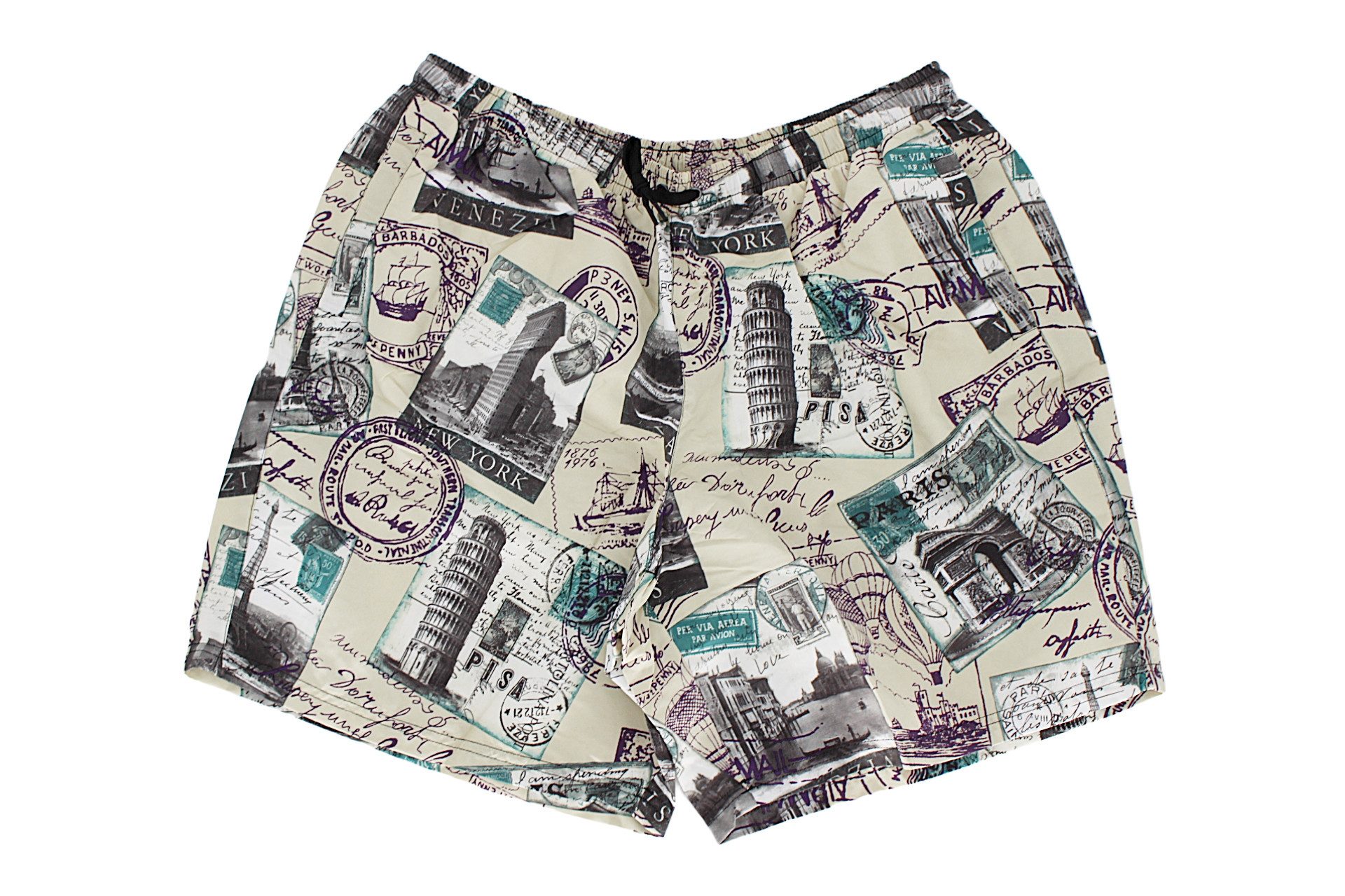 ABRAXAS Badehose Muster Paris Beige