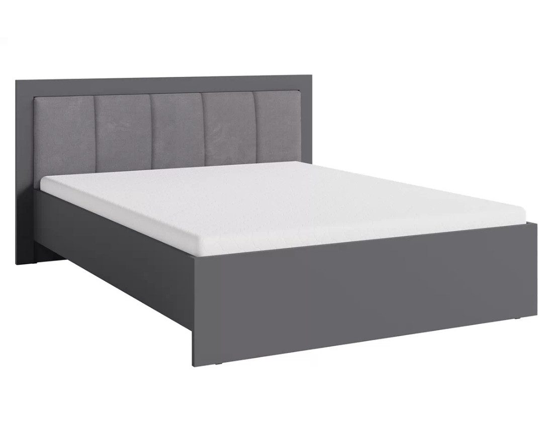 Deine Мебель 24 Polsterbett SAM SR6 Ehebett Doppelbett Sonoma Eiche Artisan Anthrazit 160x200 cm (Set, 2-tlg., Matratze optional), Schlafzimmer aus hochwertiger Laminaplatte