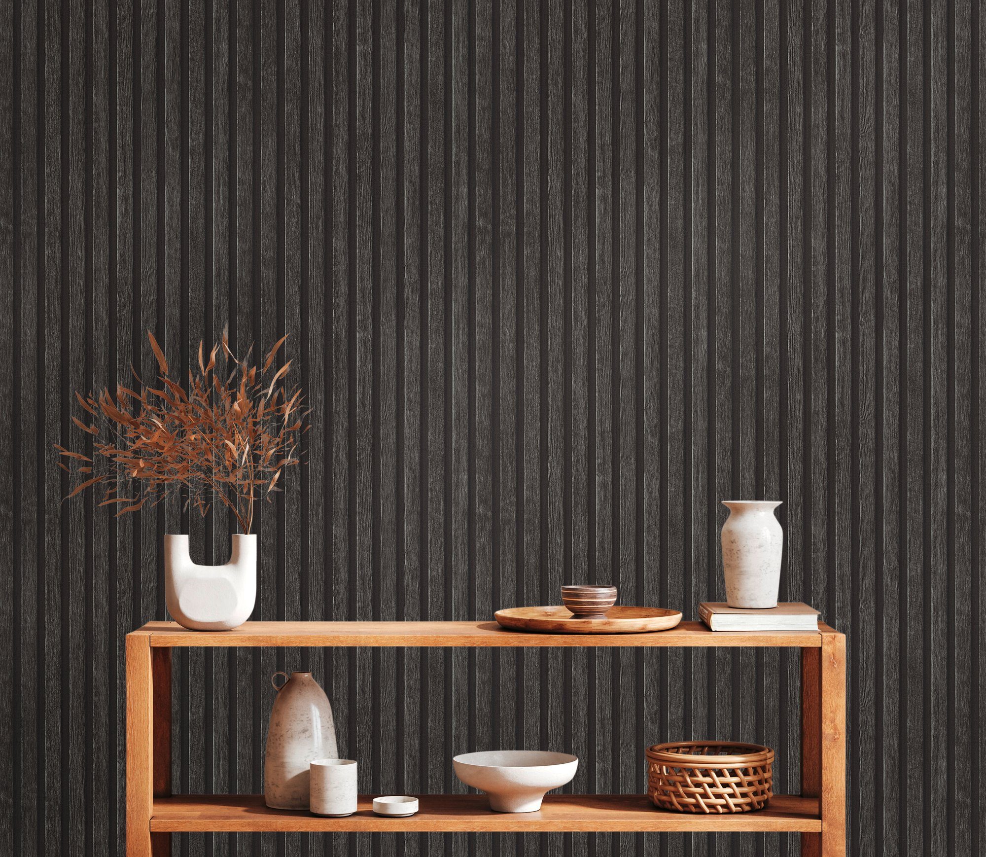 A.S. Création Vliestapete PrintWalls II Skandinavische Holzpaneele, strukturiert, matt, gemustert, neutral, (1 St), Holzoptik Vlies Wandtapeten Wohnzimmer Schla – Bild 2 von 5