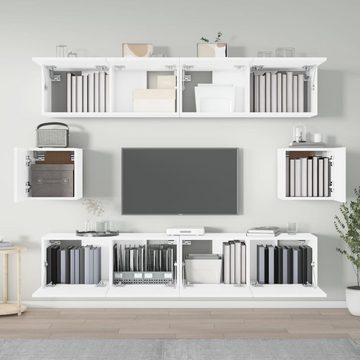 furnicato TV-Schrank 6-tlg. TV-Schrank-Set Weiß Holzwerkstoff