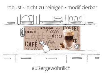 Artland Küchenrückwand Kaffee - Cappuccino - Heißer Kaffee, (1-tlg), Alu Spritzschutz mit Klebeband, einfache Montage