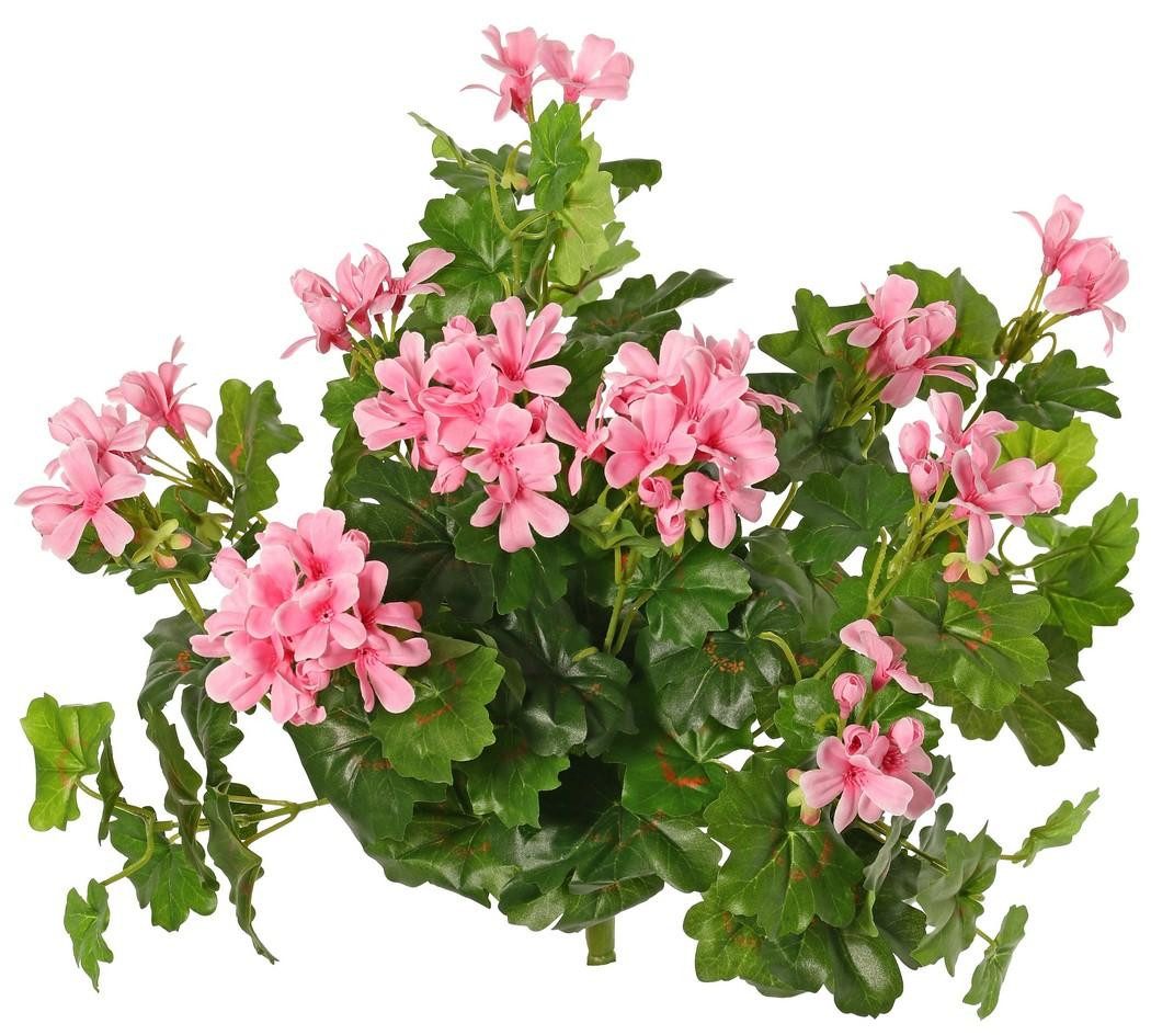 Kunstblume Künstliche Geranie MIA auf Steckstab, Hellrosa, 40cm, Ø5-8cm Geranie, artplants, Höhe 40.0 cm