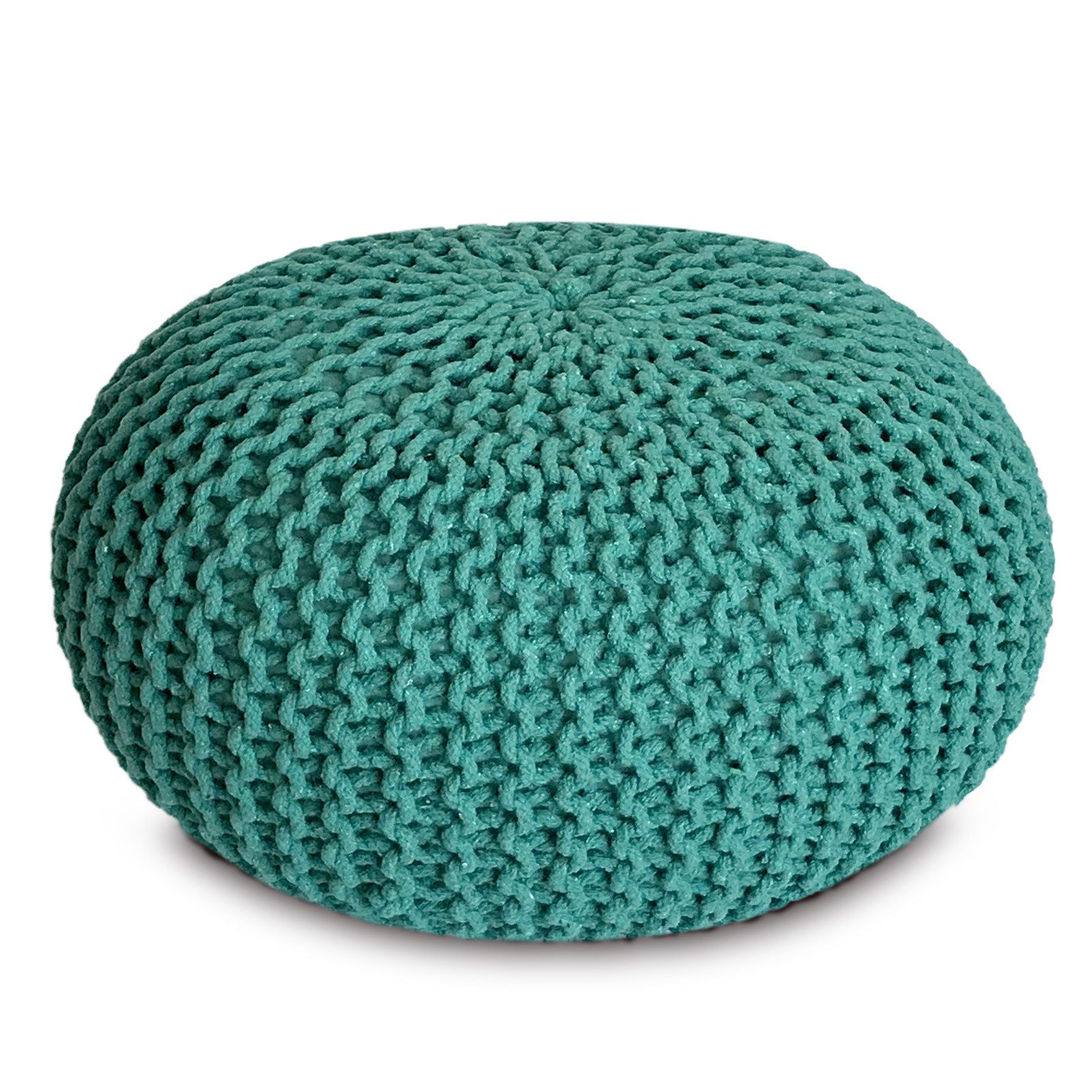 Amagohome Sitzhocker Strickhocker Pouf Ø45 o. 55cm Bodenkissen Sitzpouf XXL Baumwolle recyc