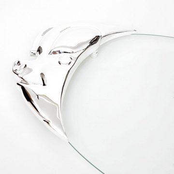 Brillibrum Servierplatte Servierplatte Glas Schweineplatte Versilbert Serieren Von Aufschnitt Tablett Schwein
