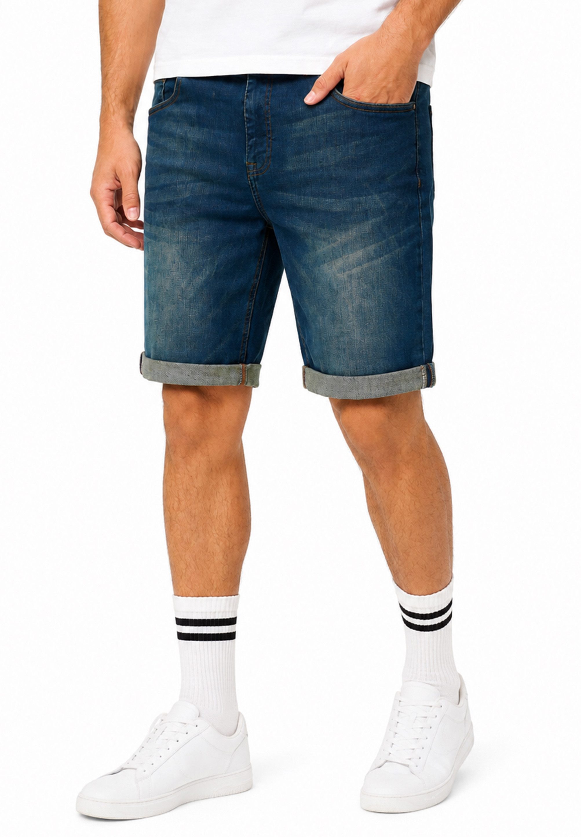 SOULSTAR Jeansshorts mit Stretch & Regular-Fit als Kurze Hose für Herren Sommer-Shorts Bermuda für Männer mit Elasthan