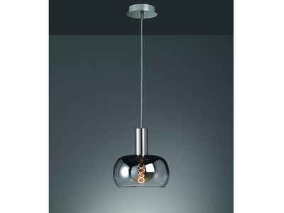 FISCHER & HONSEL LED Pendelleuchte, Kugel-Lampe rund Lampen-Schirm Rauch-Glas, moderne Vintage Esstisch-Lampe dimmbar, Kugel-Pendel für über Esstisch in Küche und Esszimmer