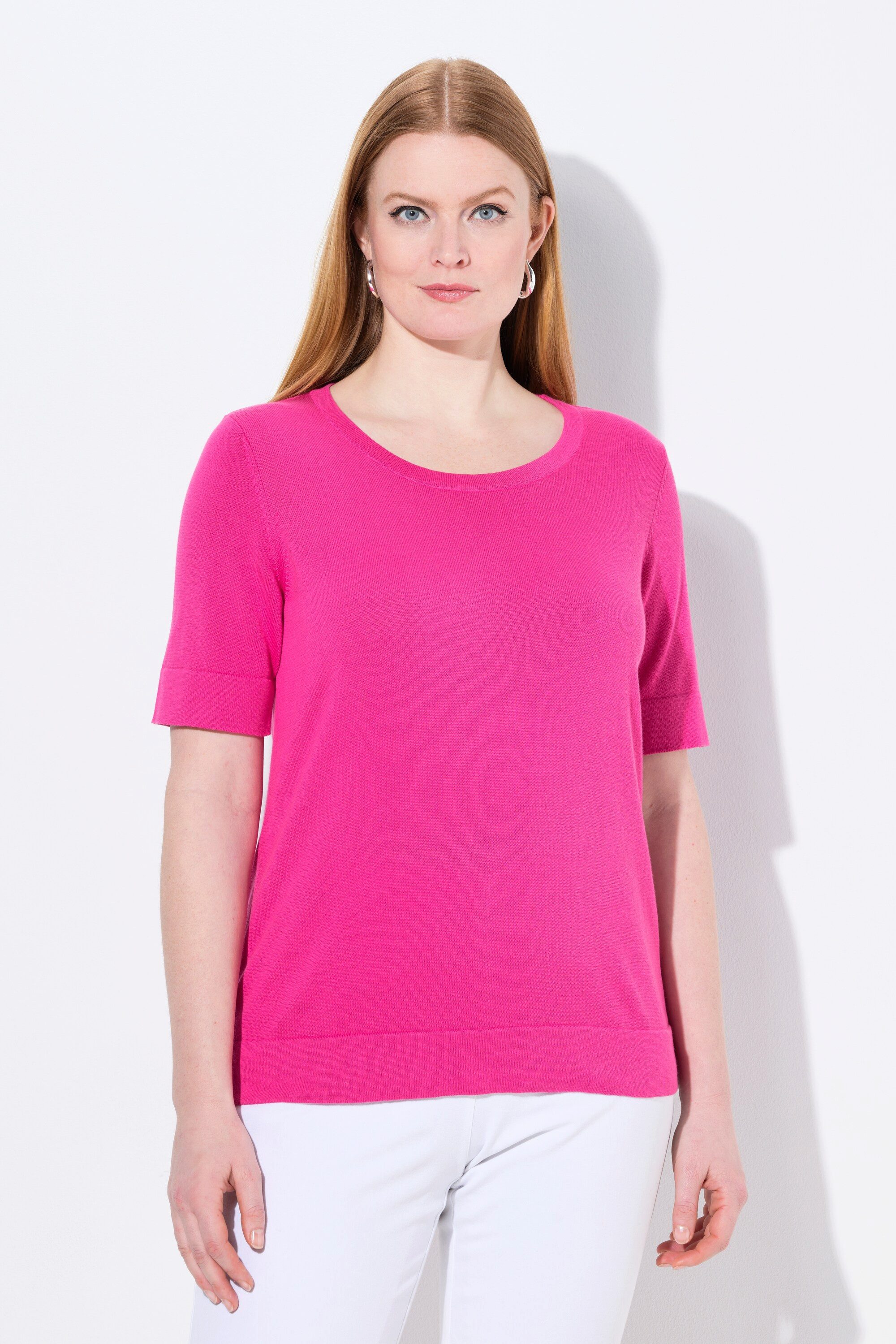 Ulla Popken Strickpullover Twinset-Pullover Rundhals Halbarm günstig online kaufen
