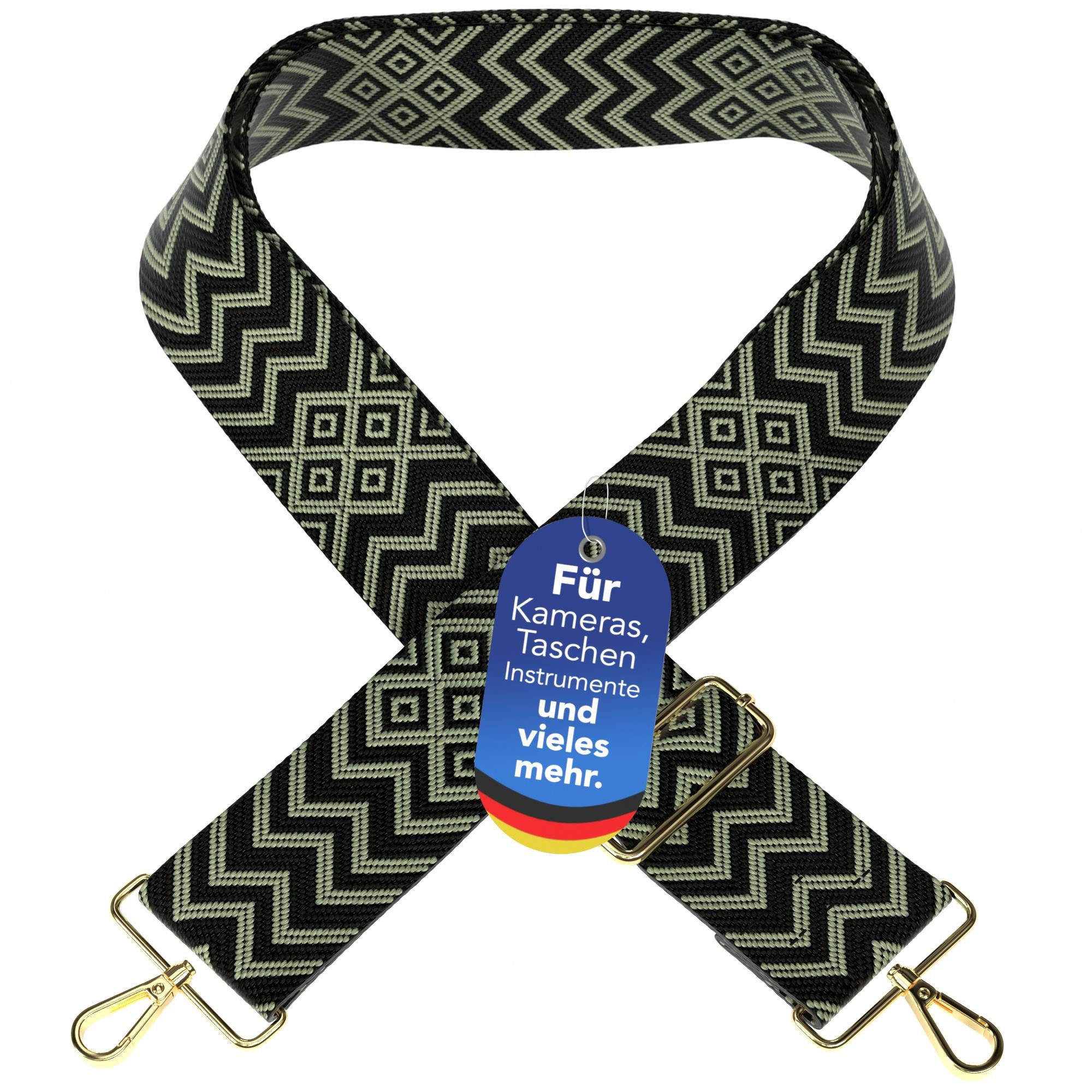 EAZY CASE Плечевые ремни Schultergurte für Сумки gemustert Body Bag Wechselband Ersatzgurt mit Karabinerverschluss Metall Schwarz