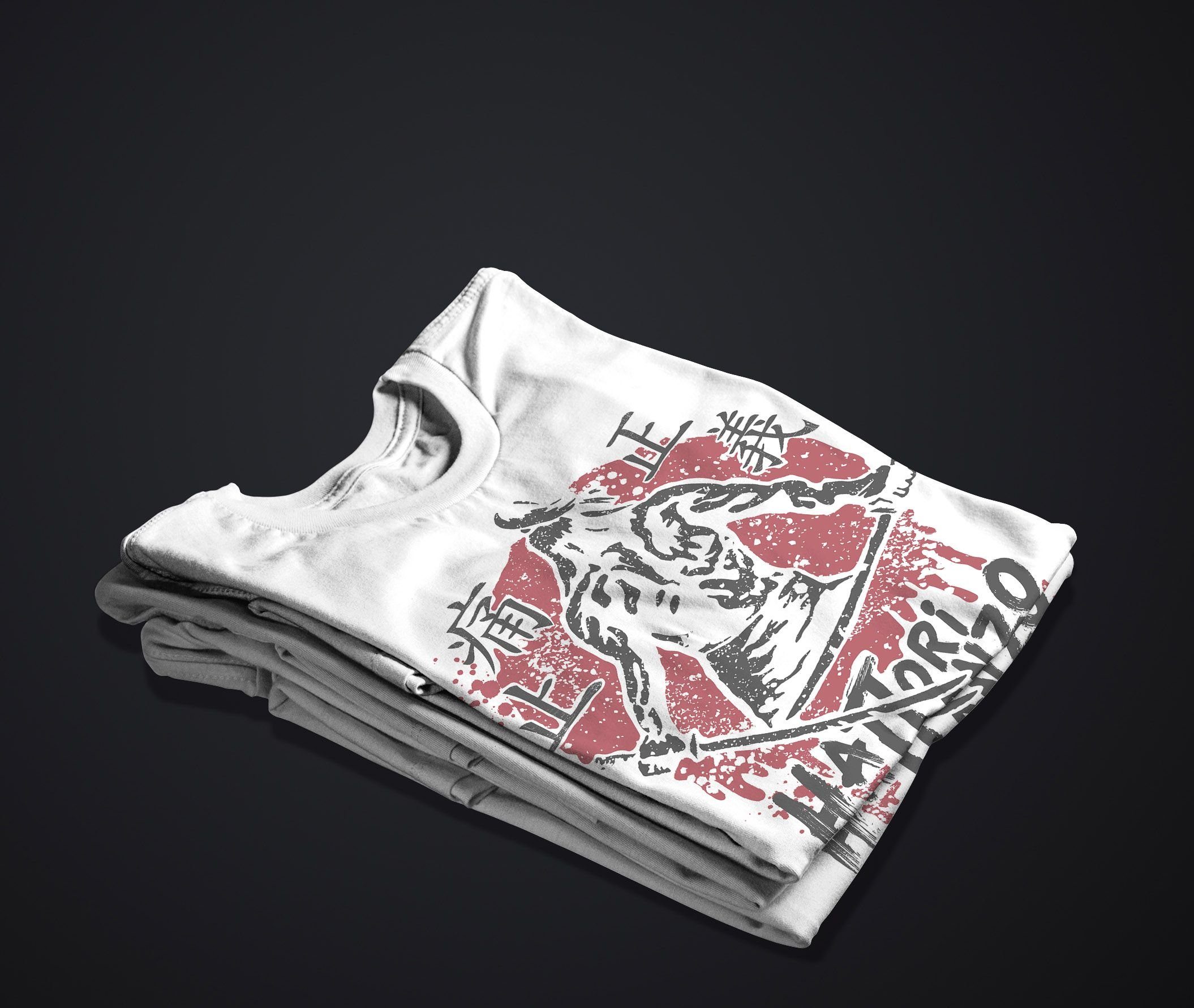 Neverless Print-Shirt japanische Hattori Print mit Schriftzeichen Neverless® Schriftzug Herren Hanzo Streetstyle Fashion weiß Samurai T-Shirt
