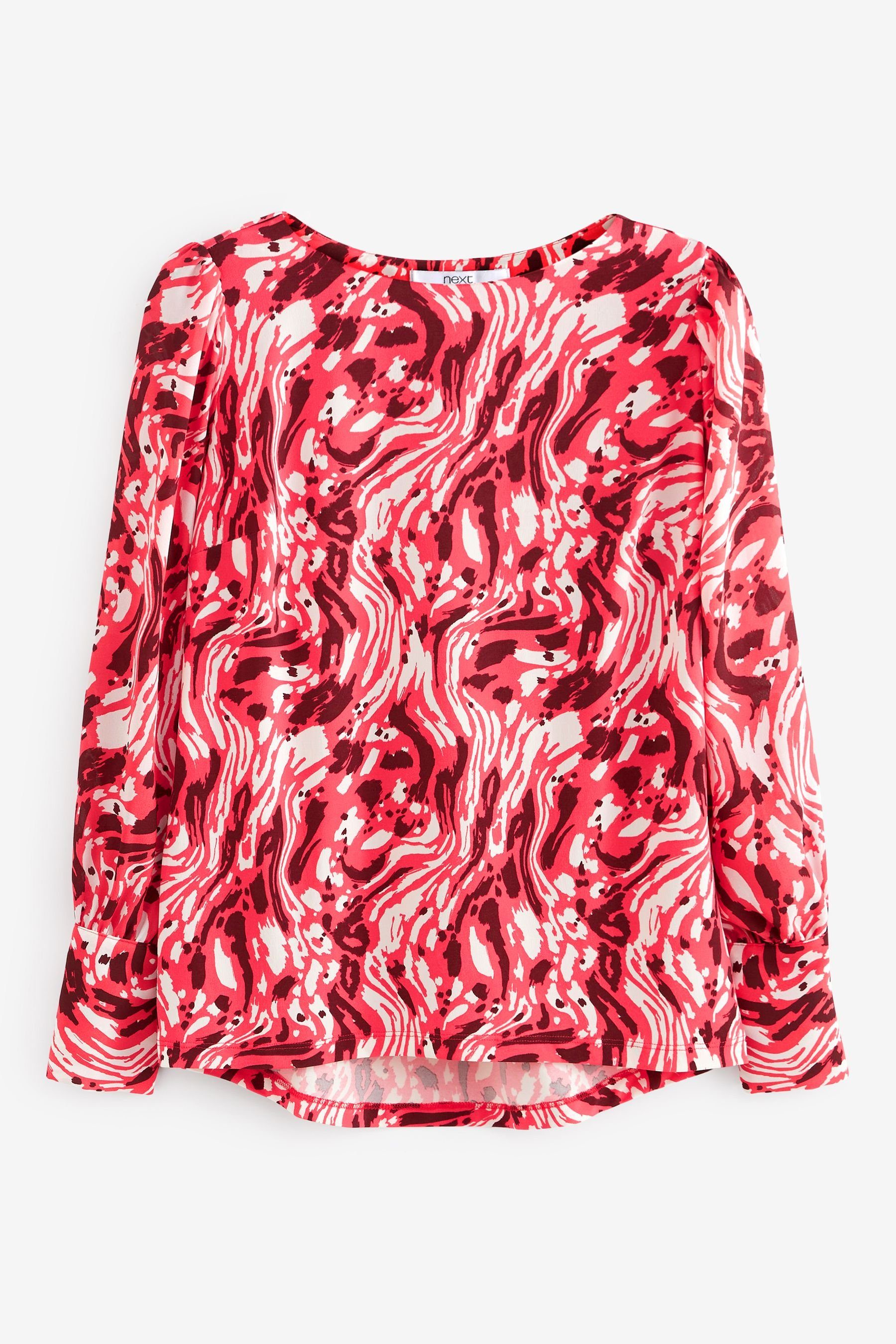 Bündchen Pink Print Snake Top mit Next Langärmeliges Blusenshirt (1-tlg)