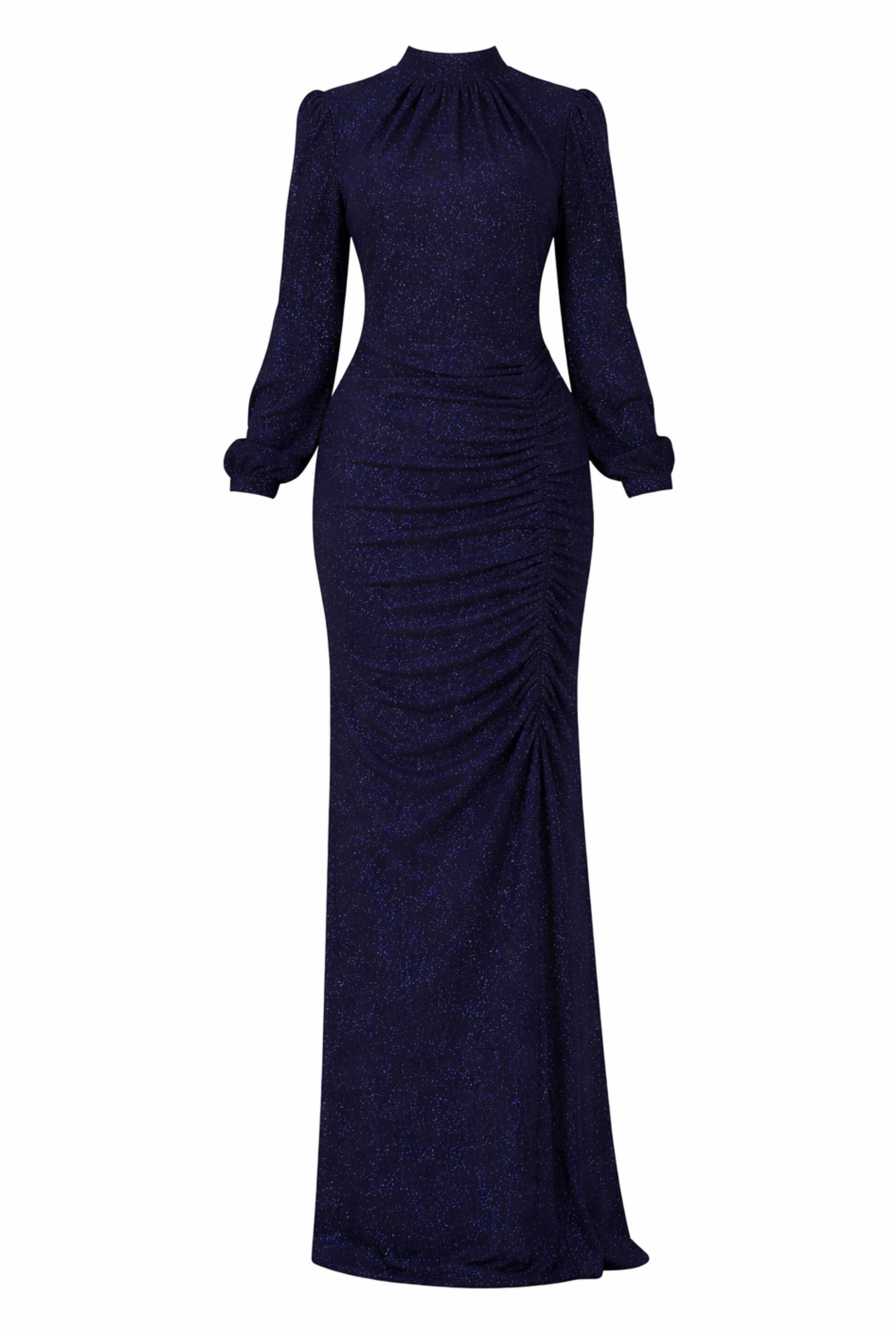 fashionshowcase Abendkleid langärmliges Maxikleid Damen Abaya Kleid - Modest Fashion Abiye mit Kragen, voll bedeckt