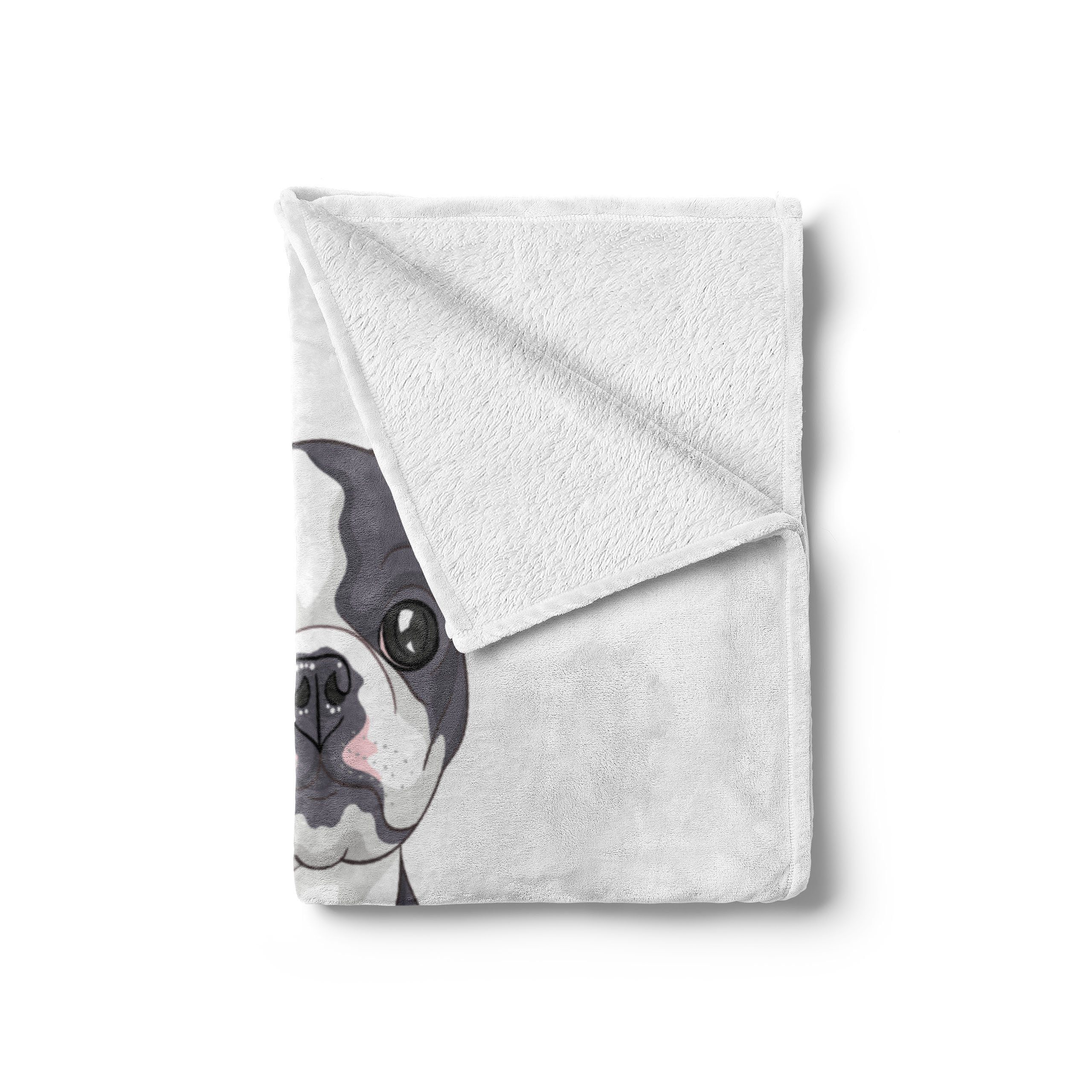 Gemütlicher Welpen-Gesicht Terrier und den Naive Boston Abakuhaus, für Plüsch Wohndecke Außenbereich, Innen-
