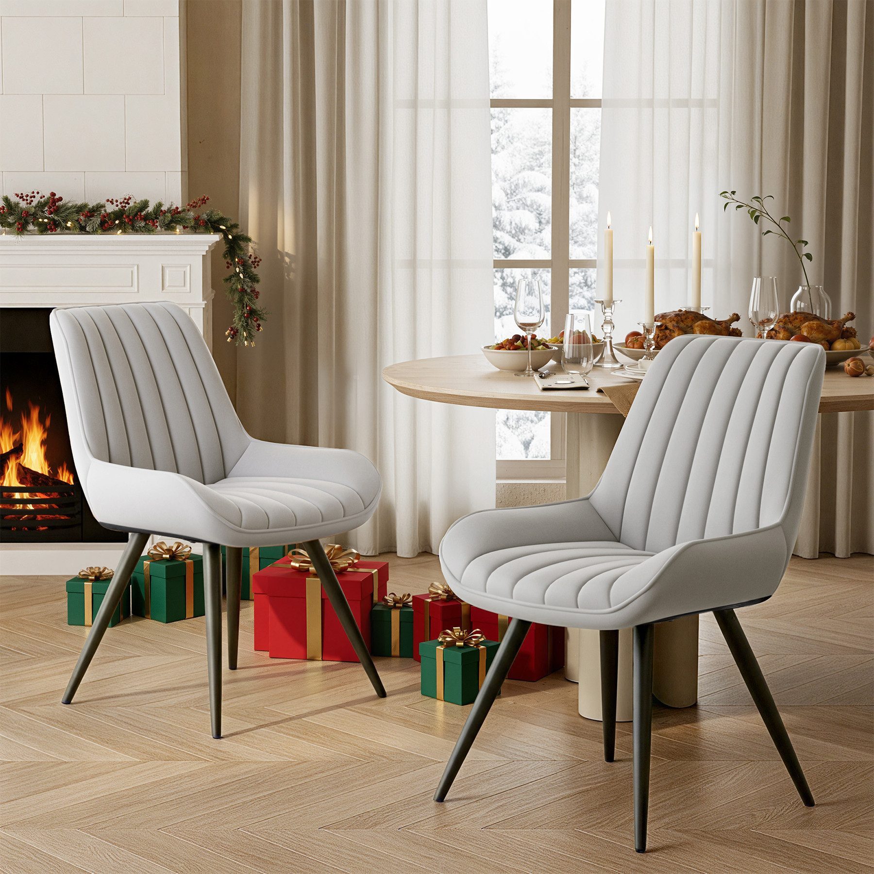 HawthyHome Esszimmerstuhl bequeme Polsterstühle Küchenstuhl (2 St), mit Rückenlehne und Metallbeine