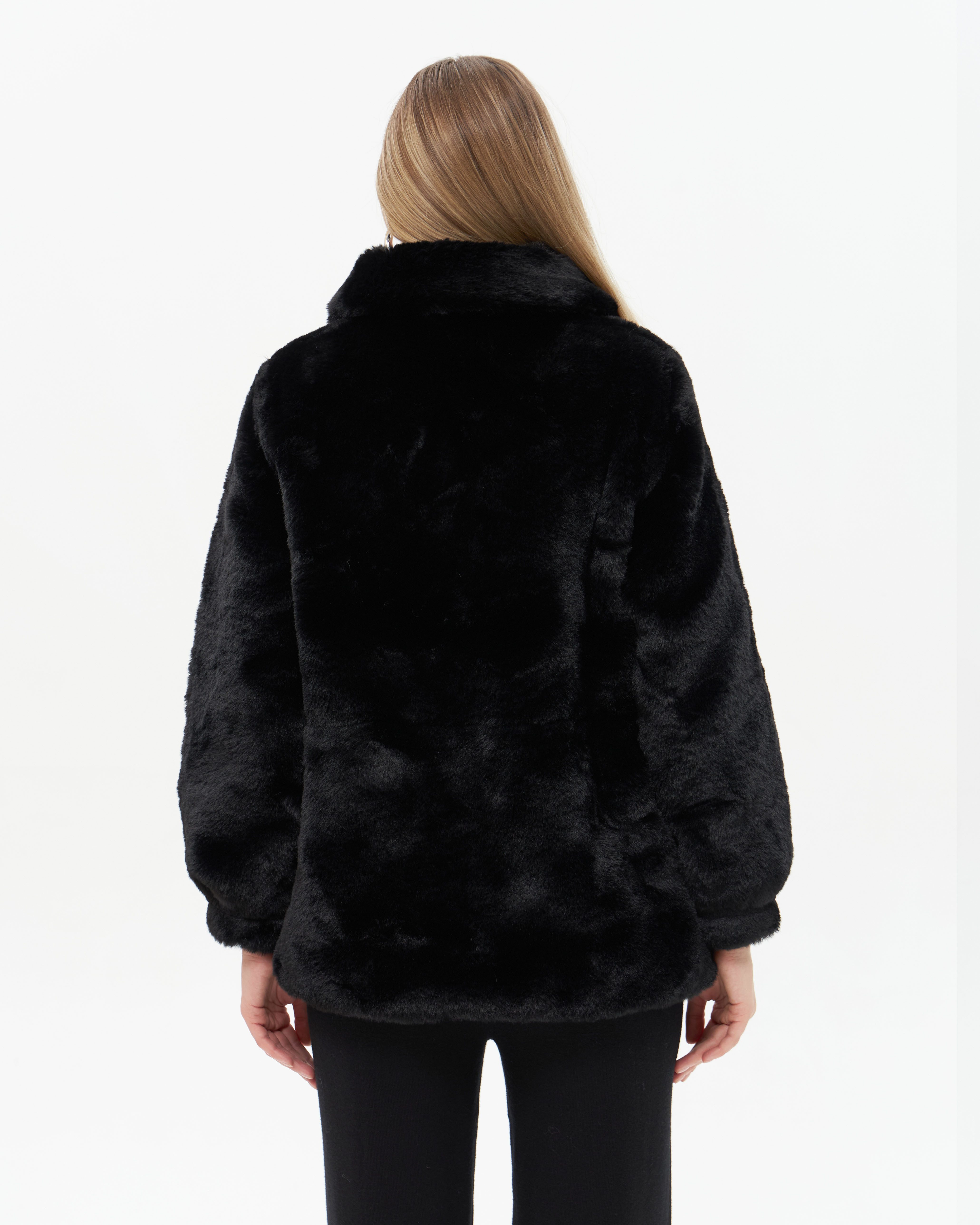 Passioni Fellimitatjacke Kunstfelljacke mit Kragen Teddyplüschjacke – Bild 3 von 5