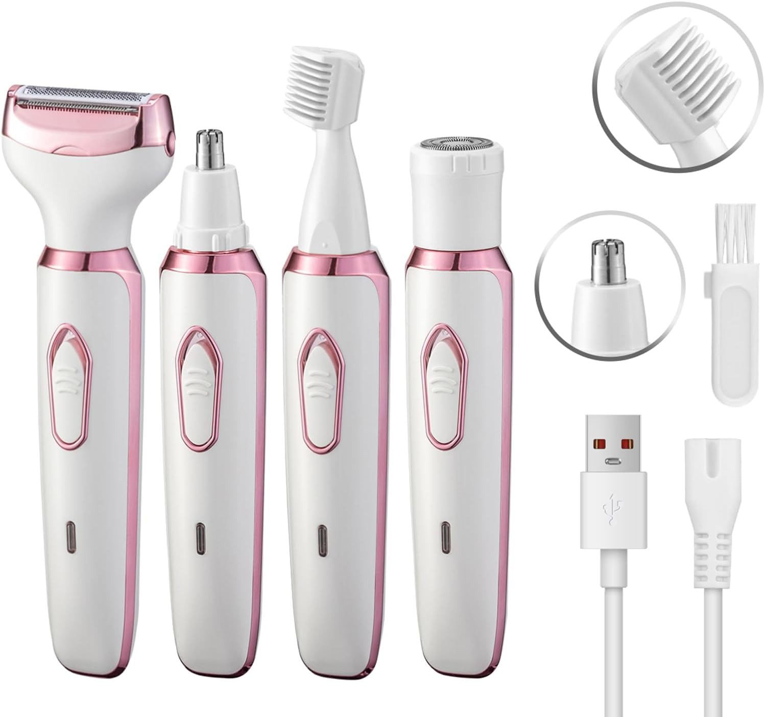 Haarentferner-Set Elektrischer Rasierer für Frauen, 4-in-1-Rasierer für Frauen